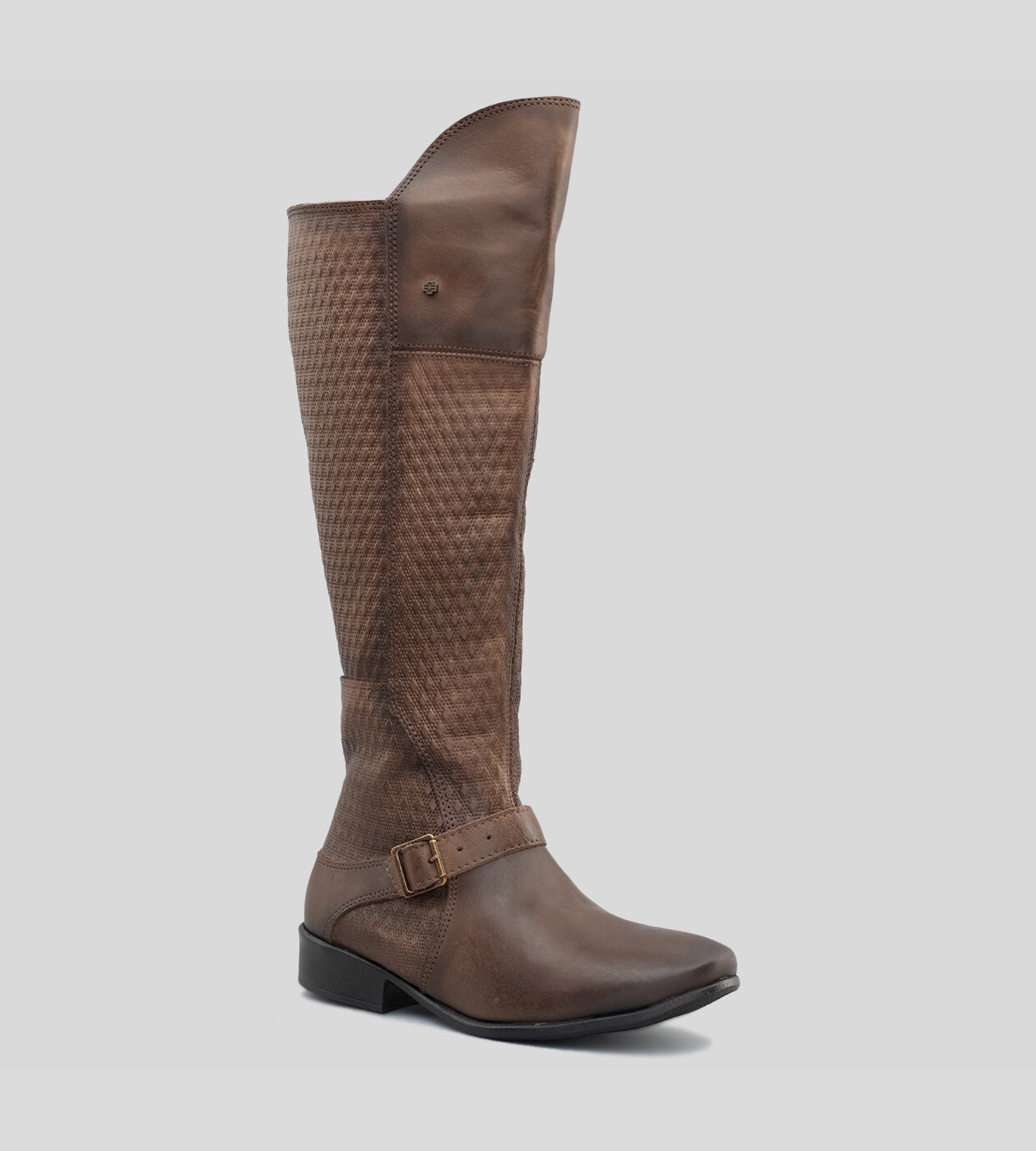 Bota Montaria Cano Alto Couro Marrom