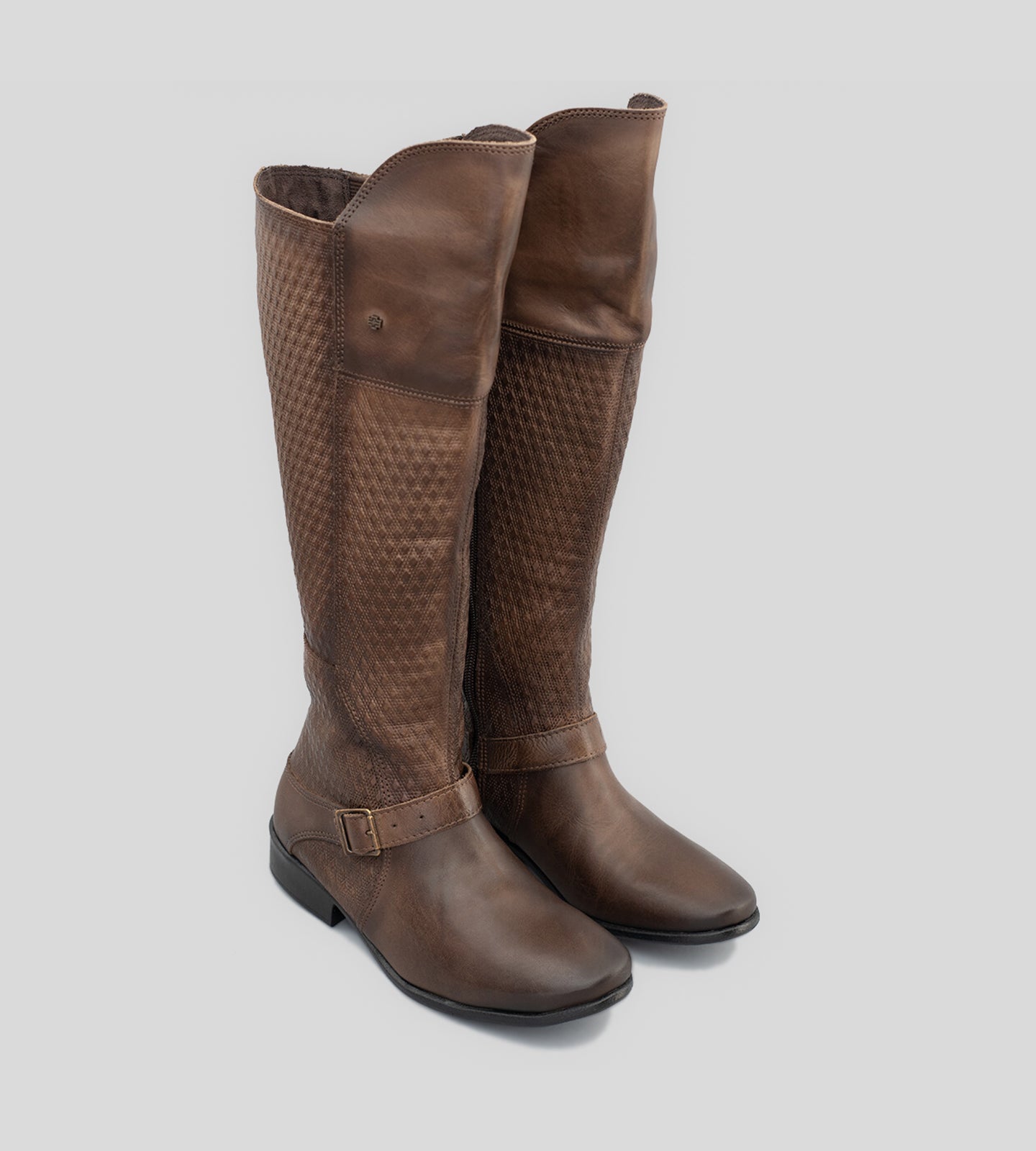Bota Montaria Cano Alto Couro Marrom