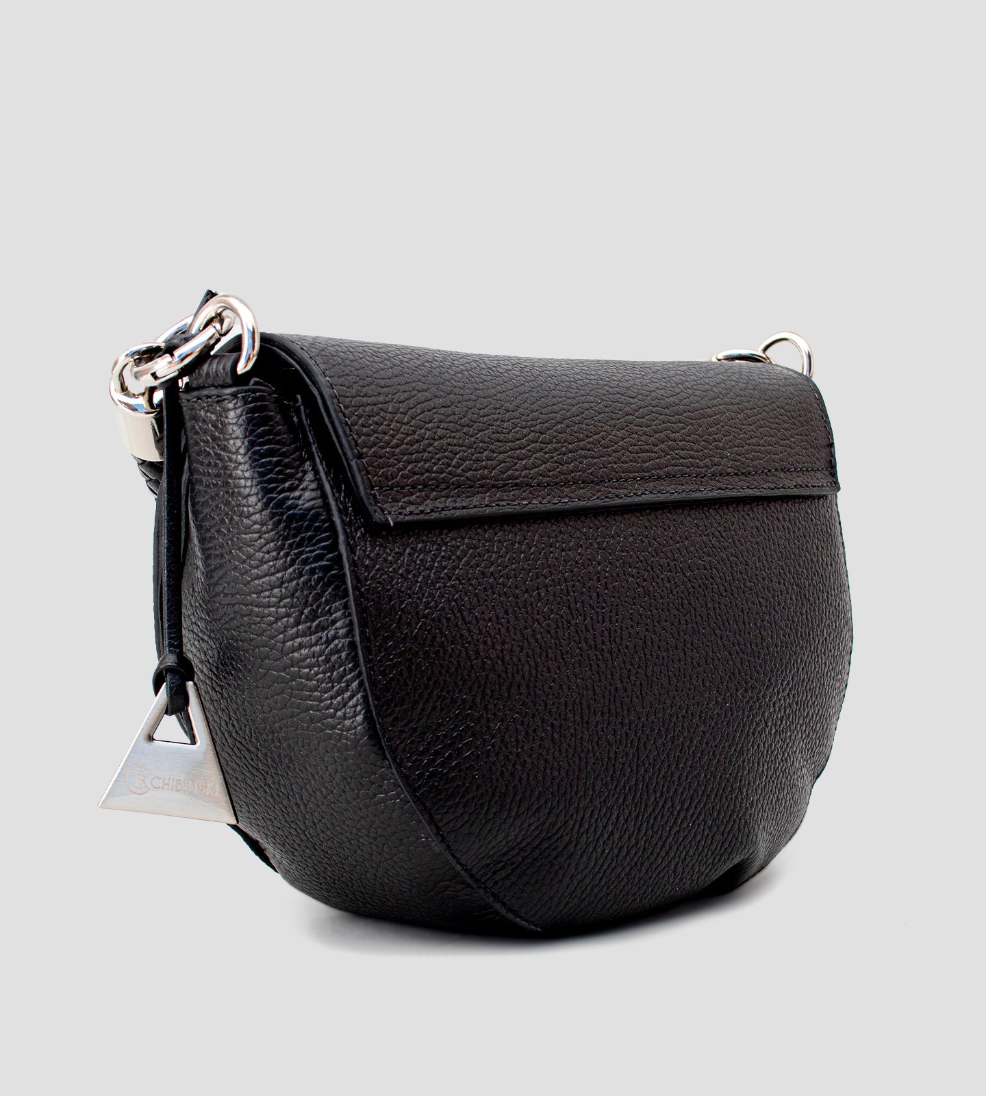 Bolsa Hobo Bag Couro Preto Detalhe Alça Trançado