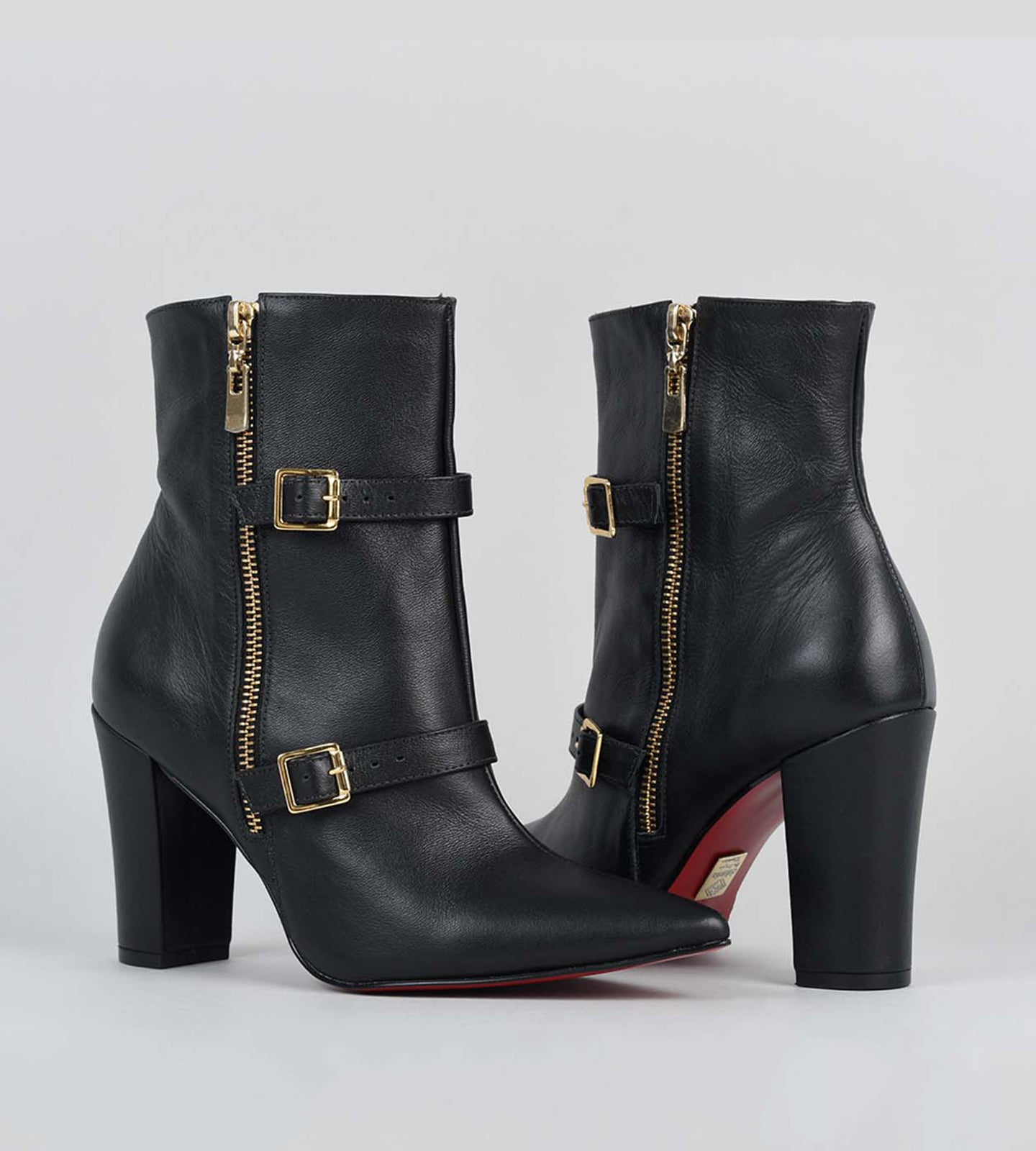 Bota Cano Médio Couro Preto