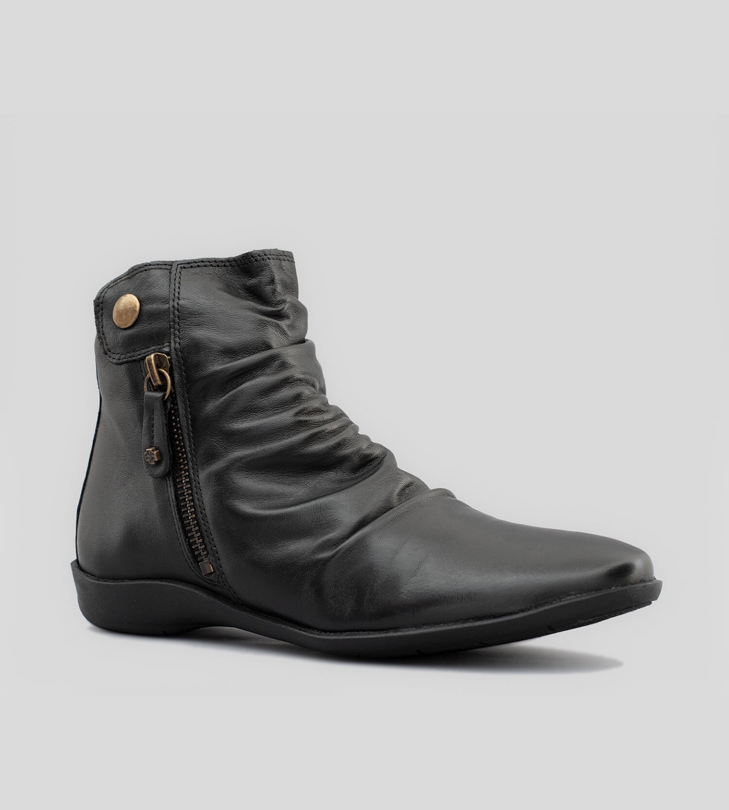 Botinha Couro Preto