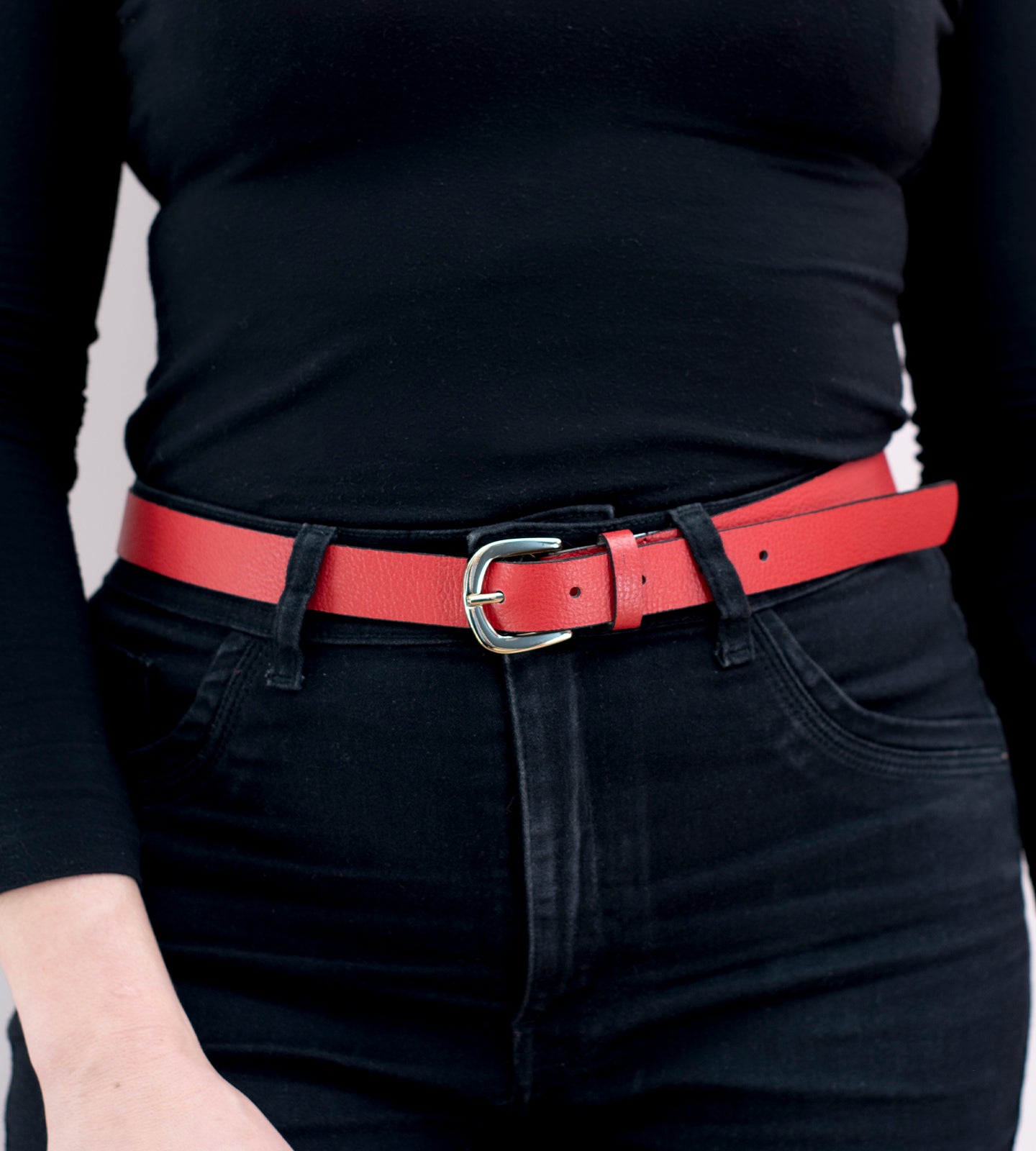 Cinto Feminino Couro Vermelho