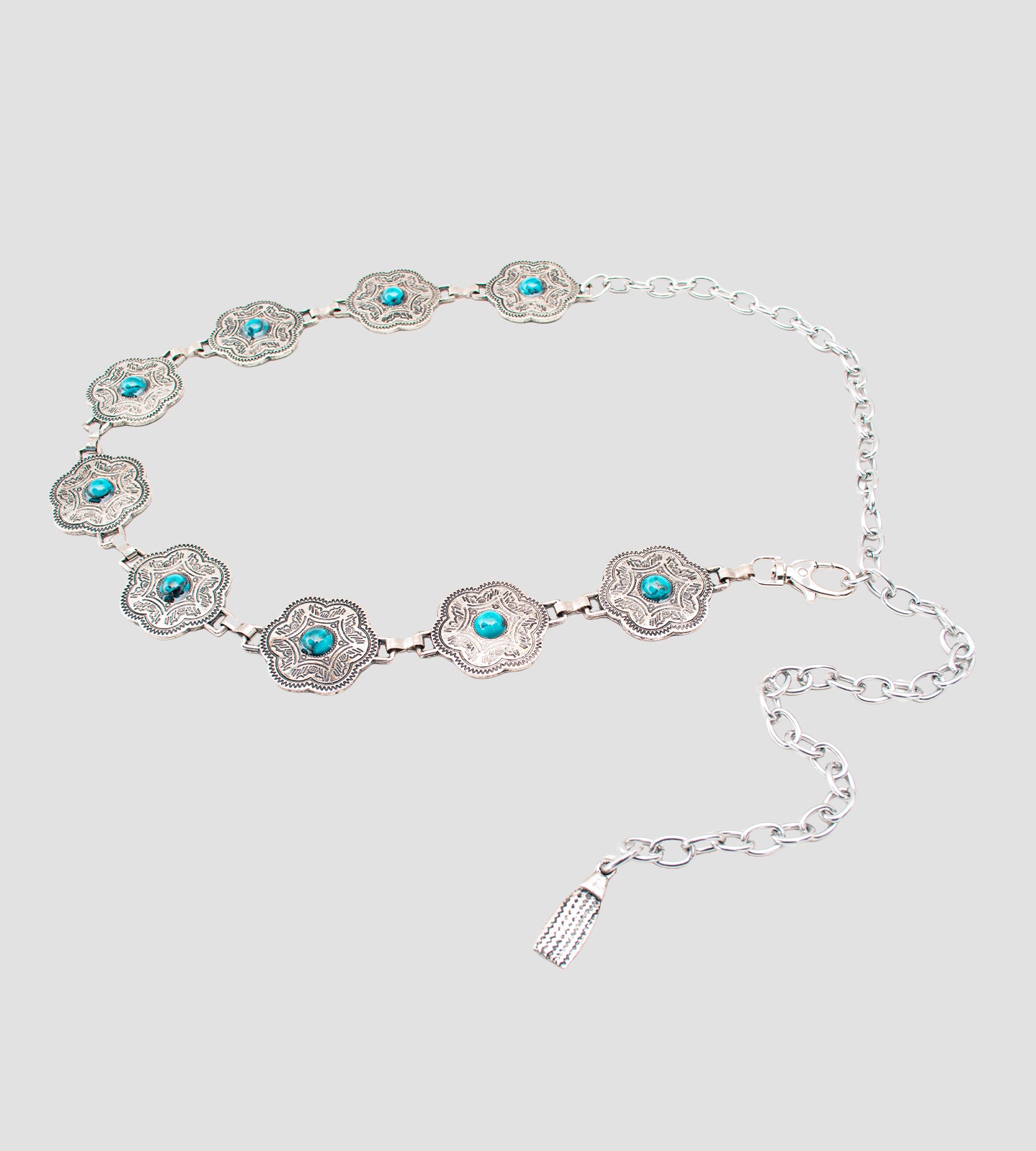 Cinto Feminino Corrente Boho Prata Velha