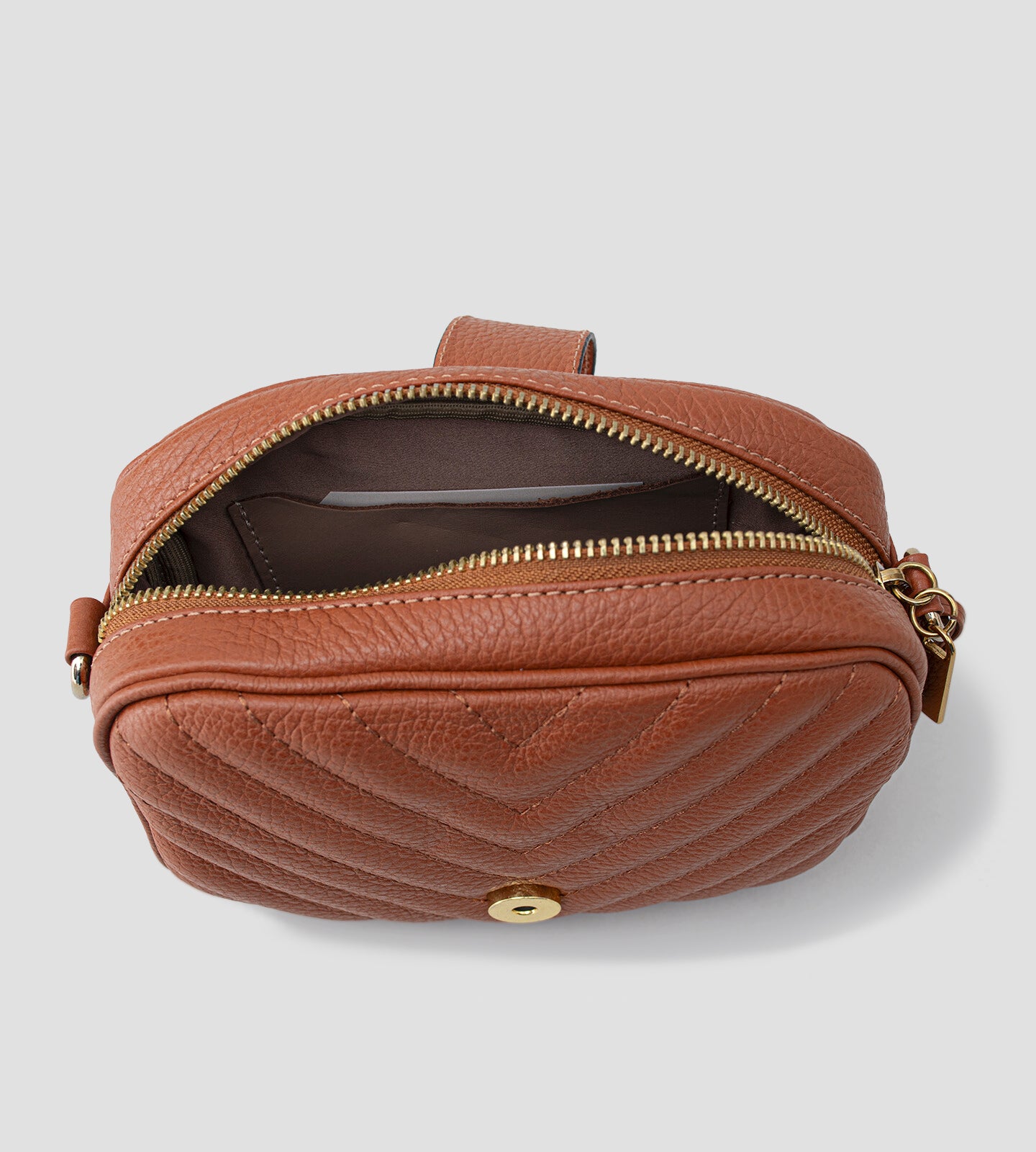 Handbag Matelassê Couro Marrom