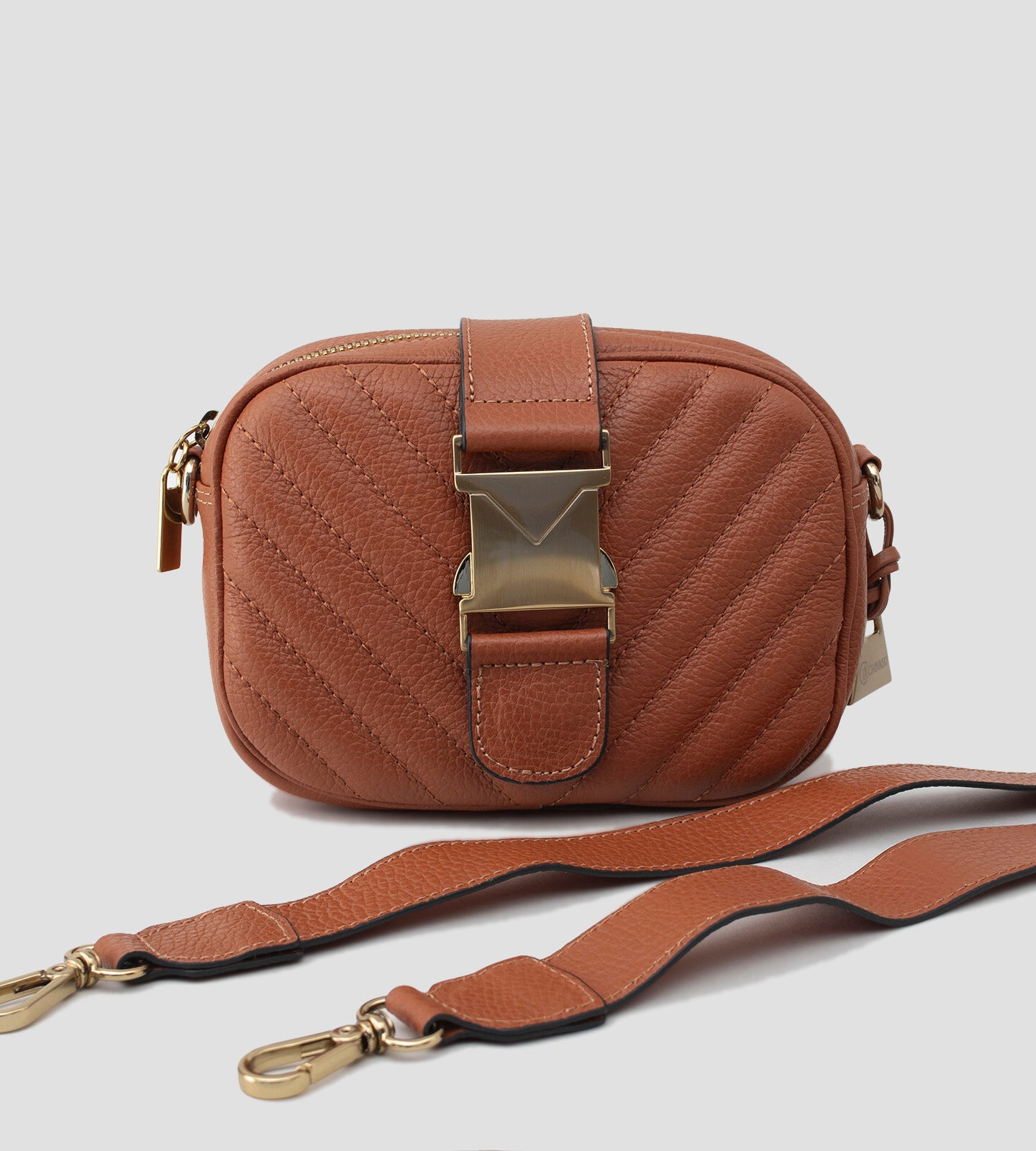 Handbag Matelassê Couro Marrom