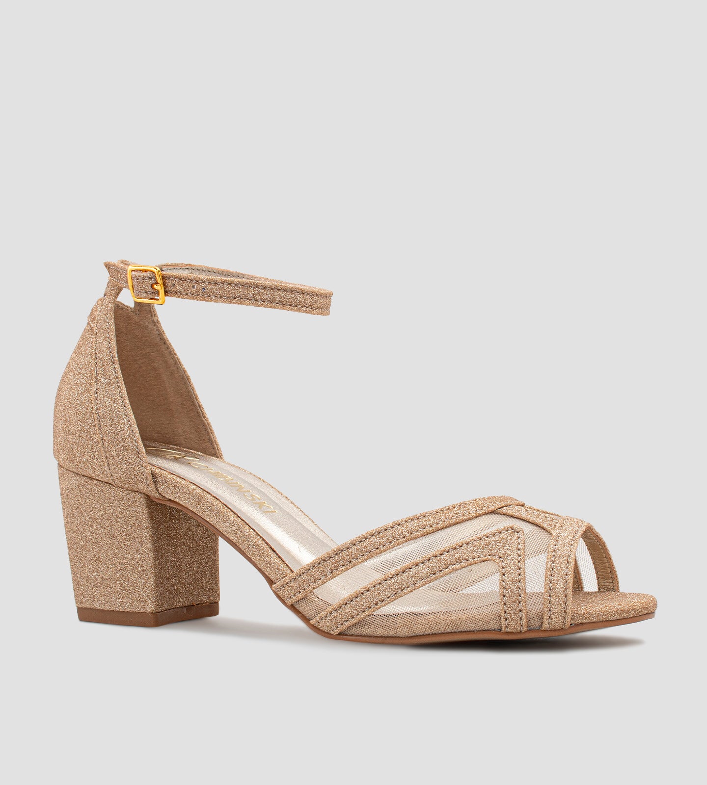 Sandália de festa em glitter ouro com salto grosso de 5 cm, perfeita para adicionar um toque de glamour a qualquer look. O design elegante e o brilho do glitter oferecem sofisticação, enquanto o salto grosso proporciona conforto e estabilidade durante todo o evento. Ideal para ocasiões especiais, essa sandália combina estilo e praticidade, garantindo que você se destaque com charme e confiança.