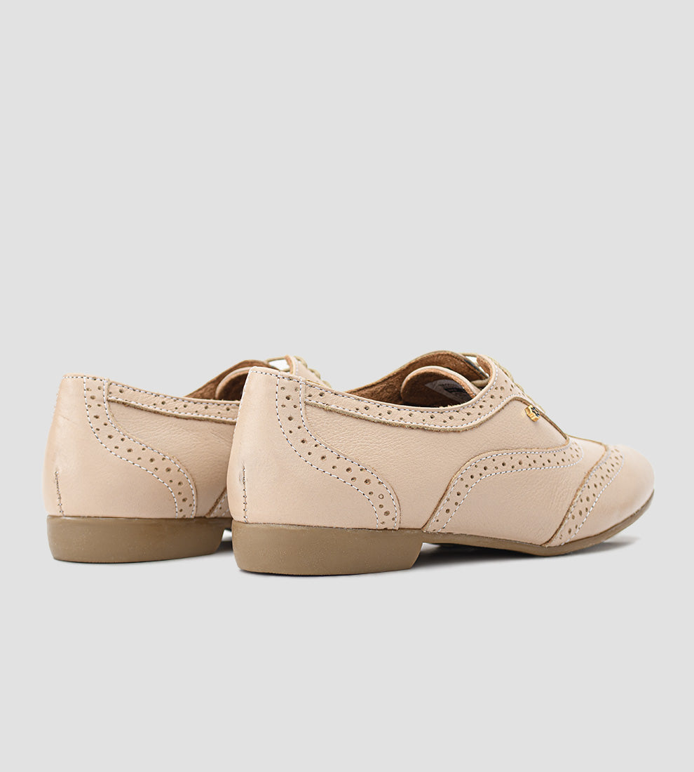 Sapato Oxford Couro Nude