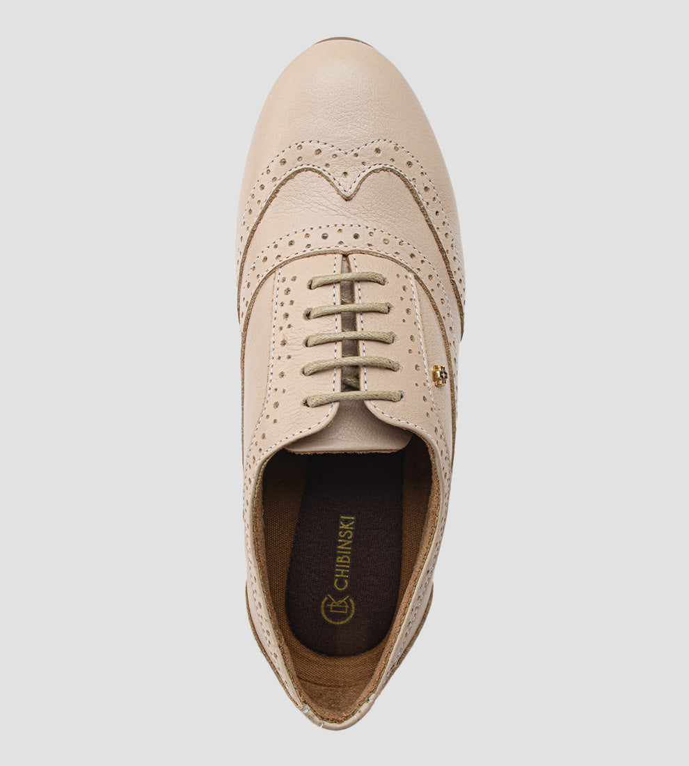 Sapato Oxford Couro Nude
