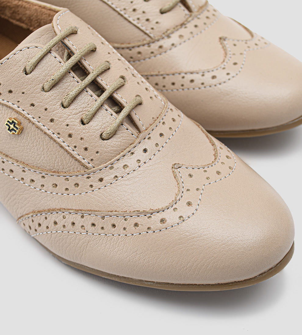Sapato Oxford Couro Nude