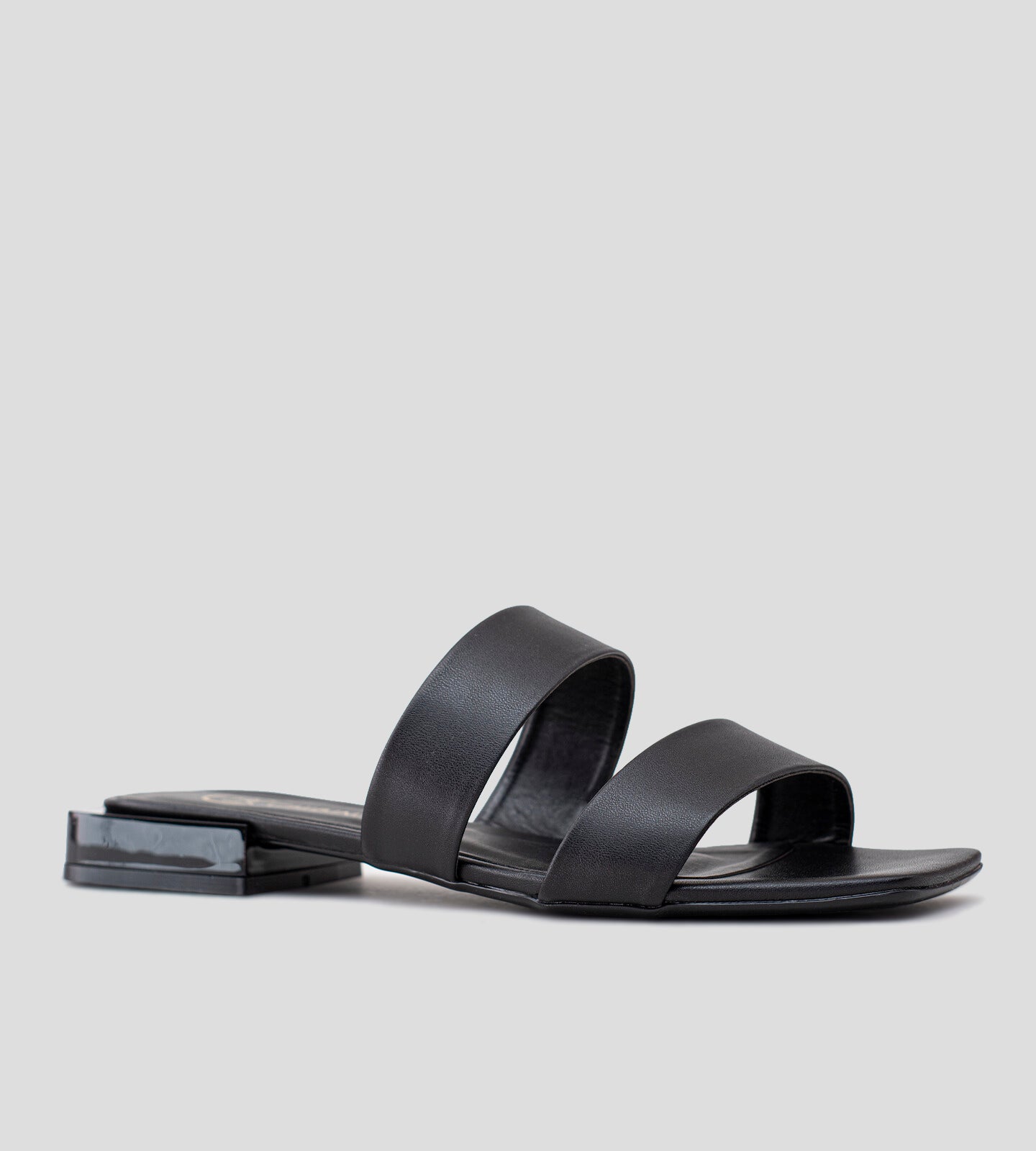 Sandália Rasteira Couro Preto