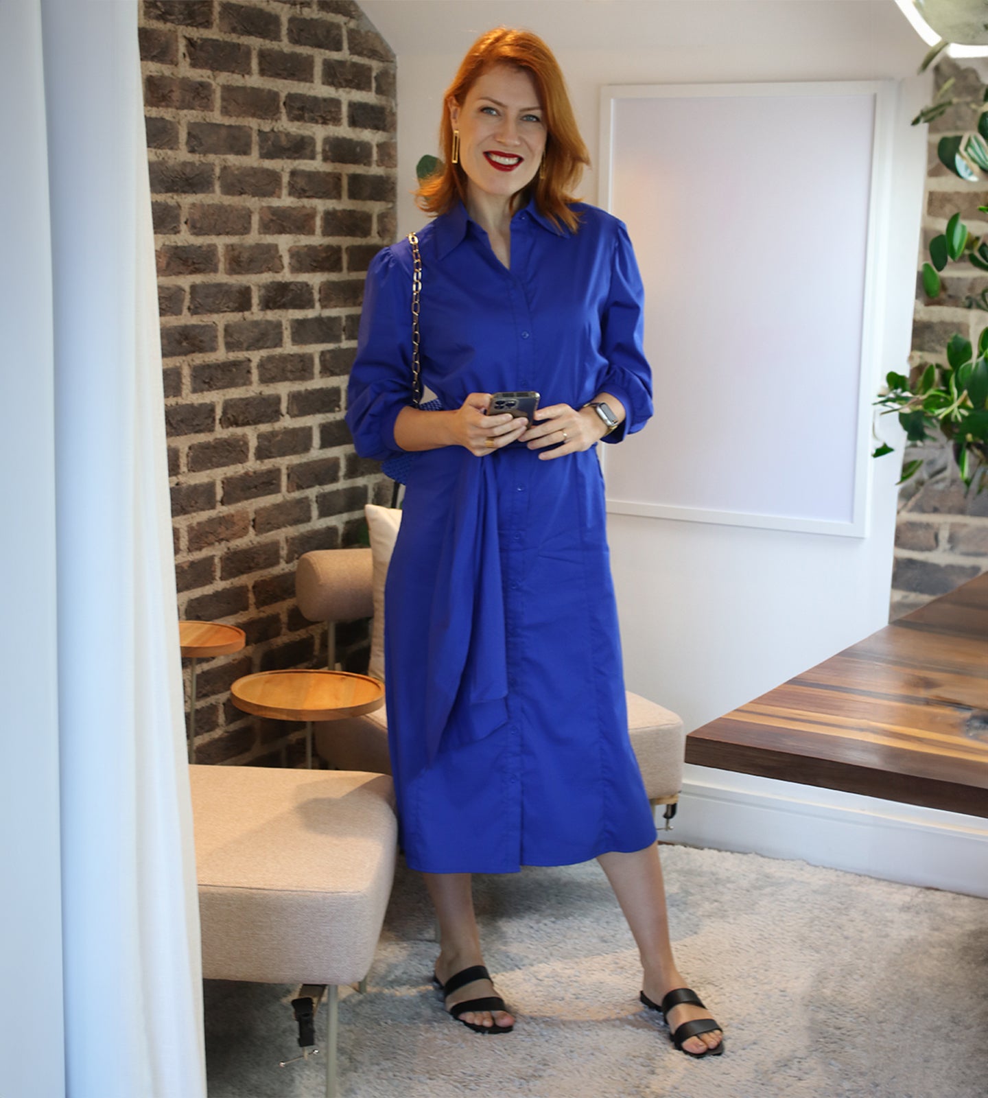 Sandália Rasteira Couro Preto