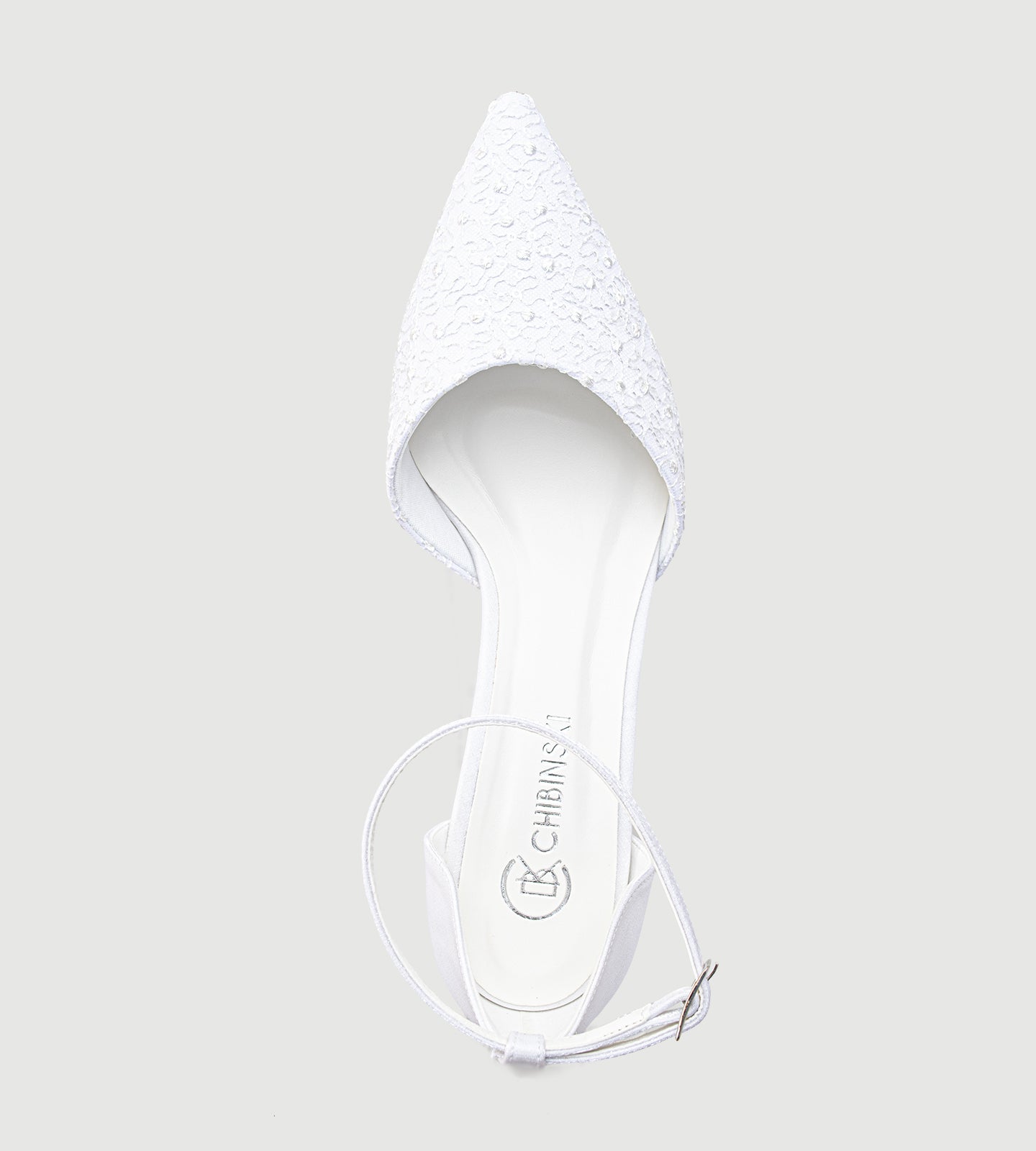 Scarpin Noiva Tecido Velvet Renda Branca