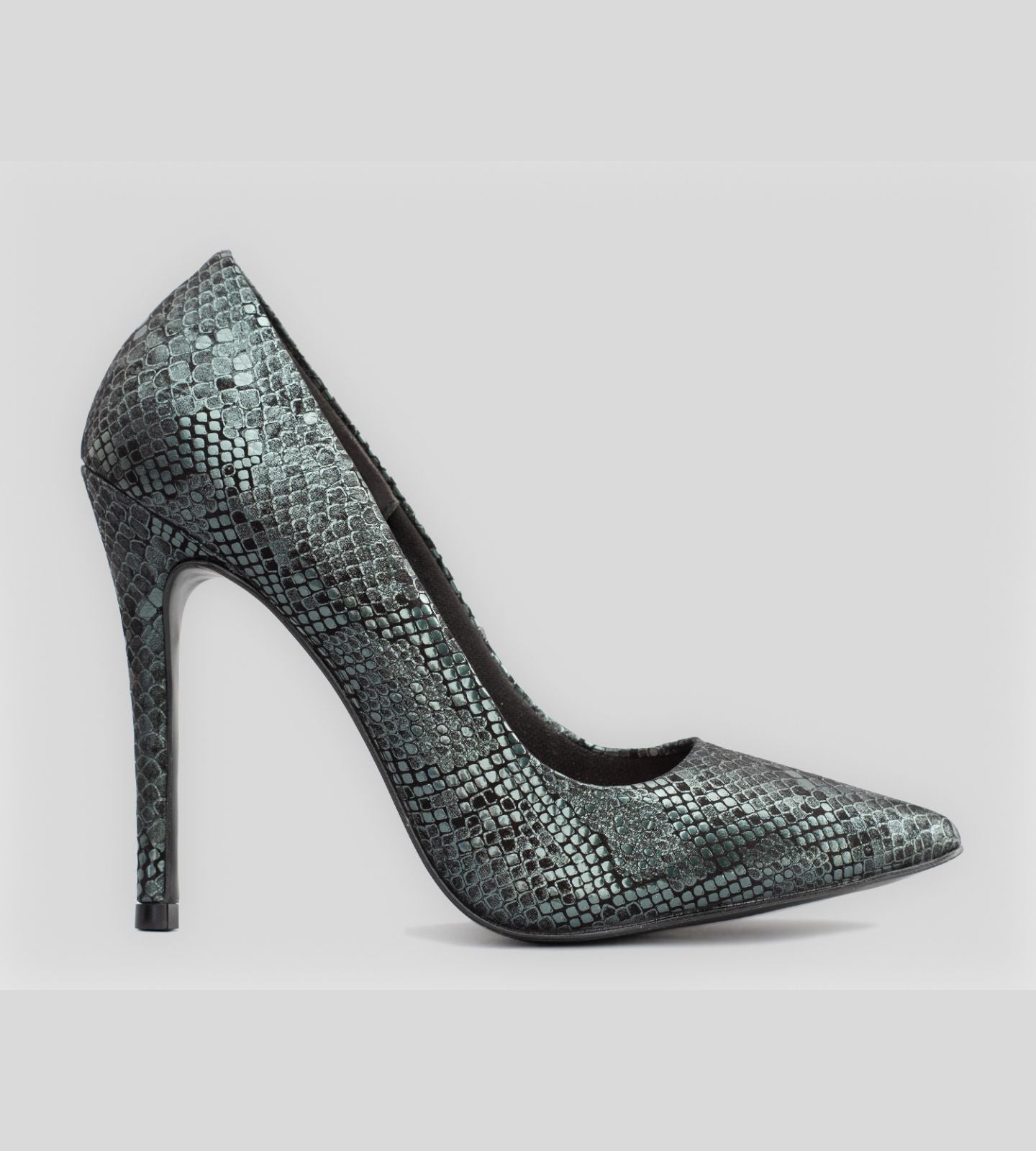 Scarpin Couro Croco Verde Metalizado CBK
