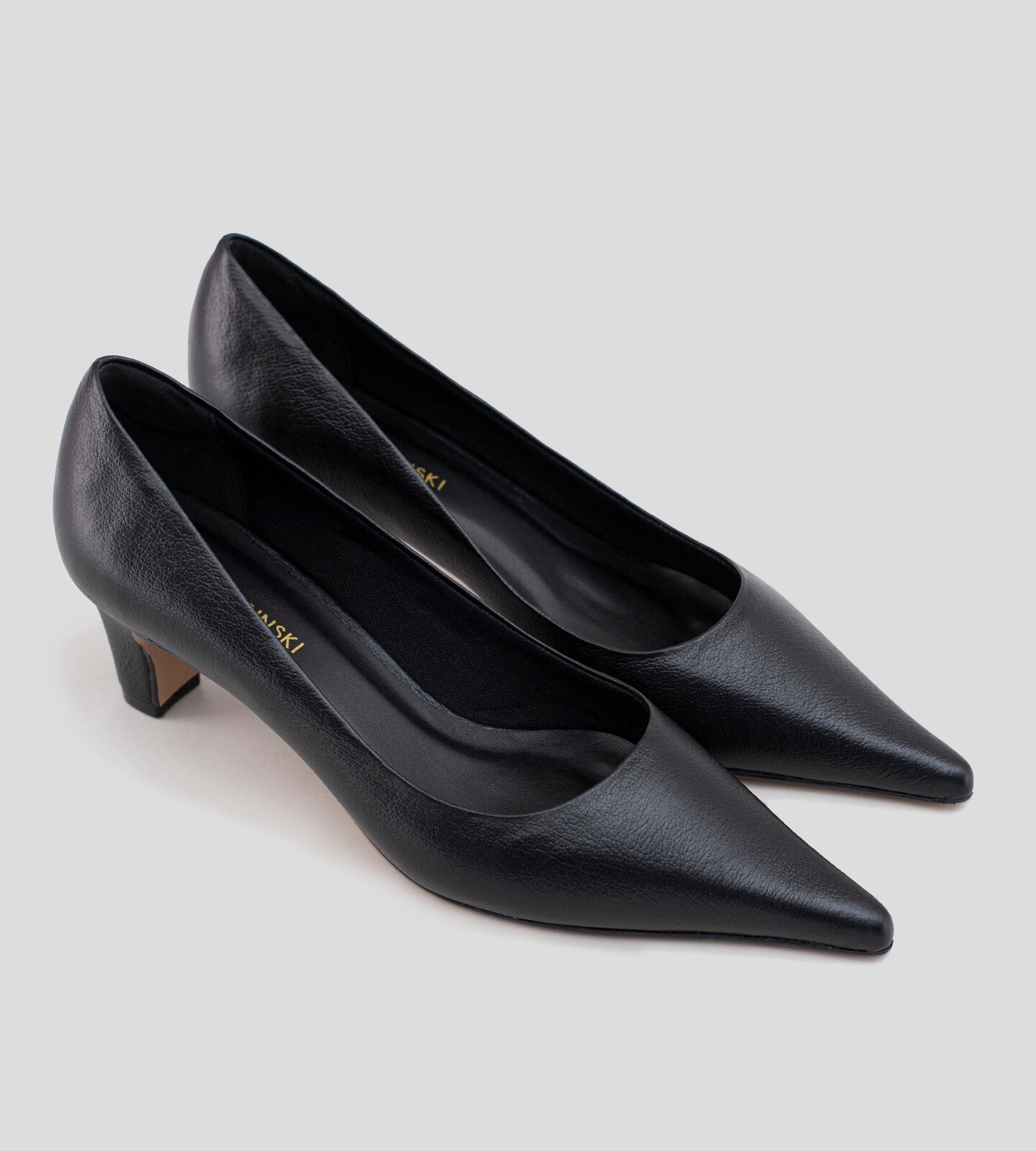 Scarpin Bico Alongado Couro Preto