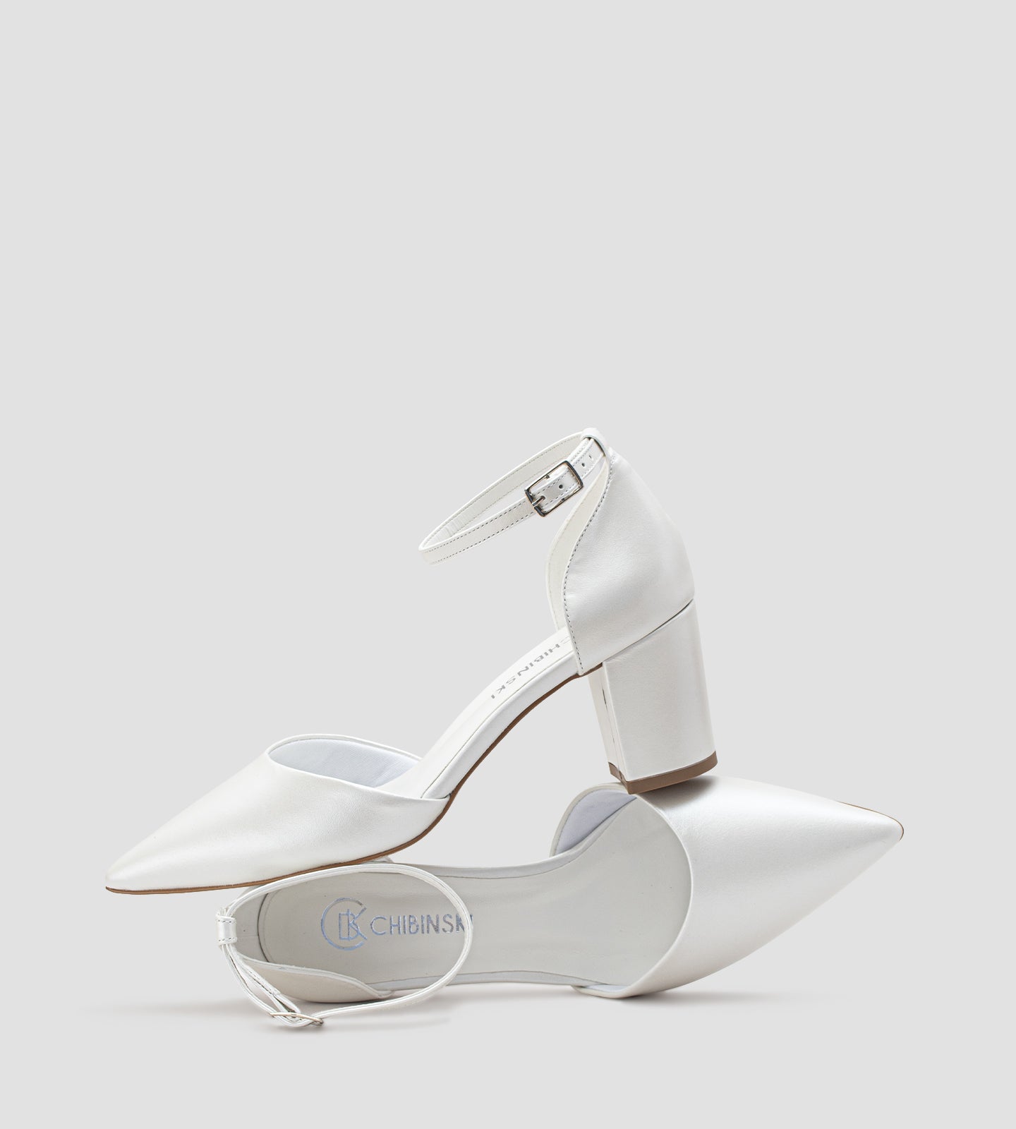 Scarpin Noiva Couro Branco Perolado