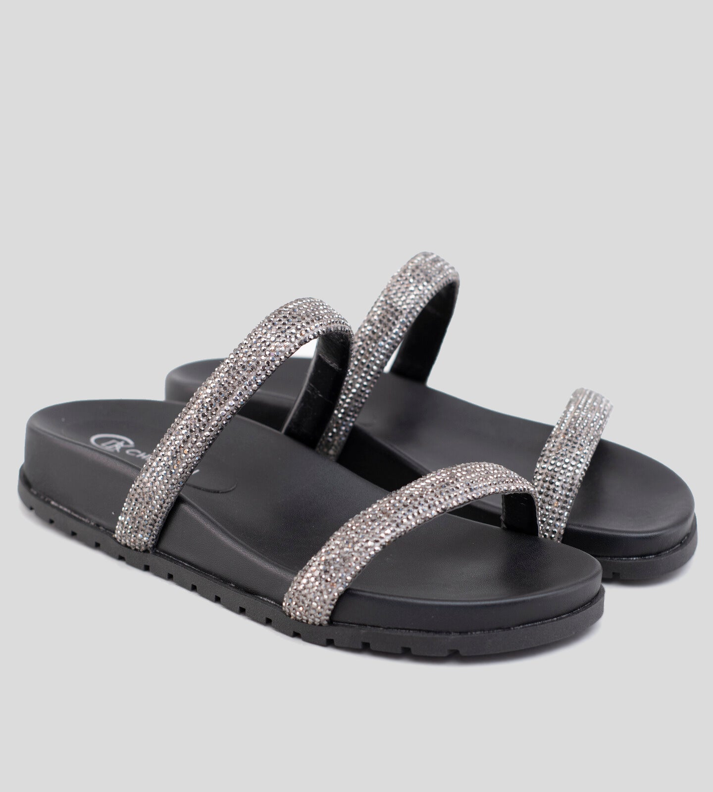 Slide Preto Com Strass CBK