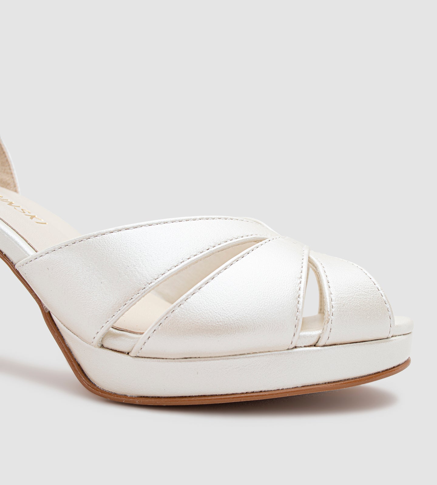 Sandália Noiva Meia Pata Couro Perolado Off White