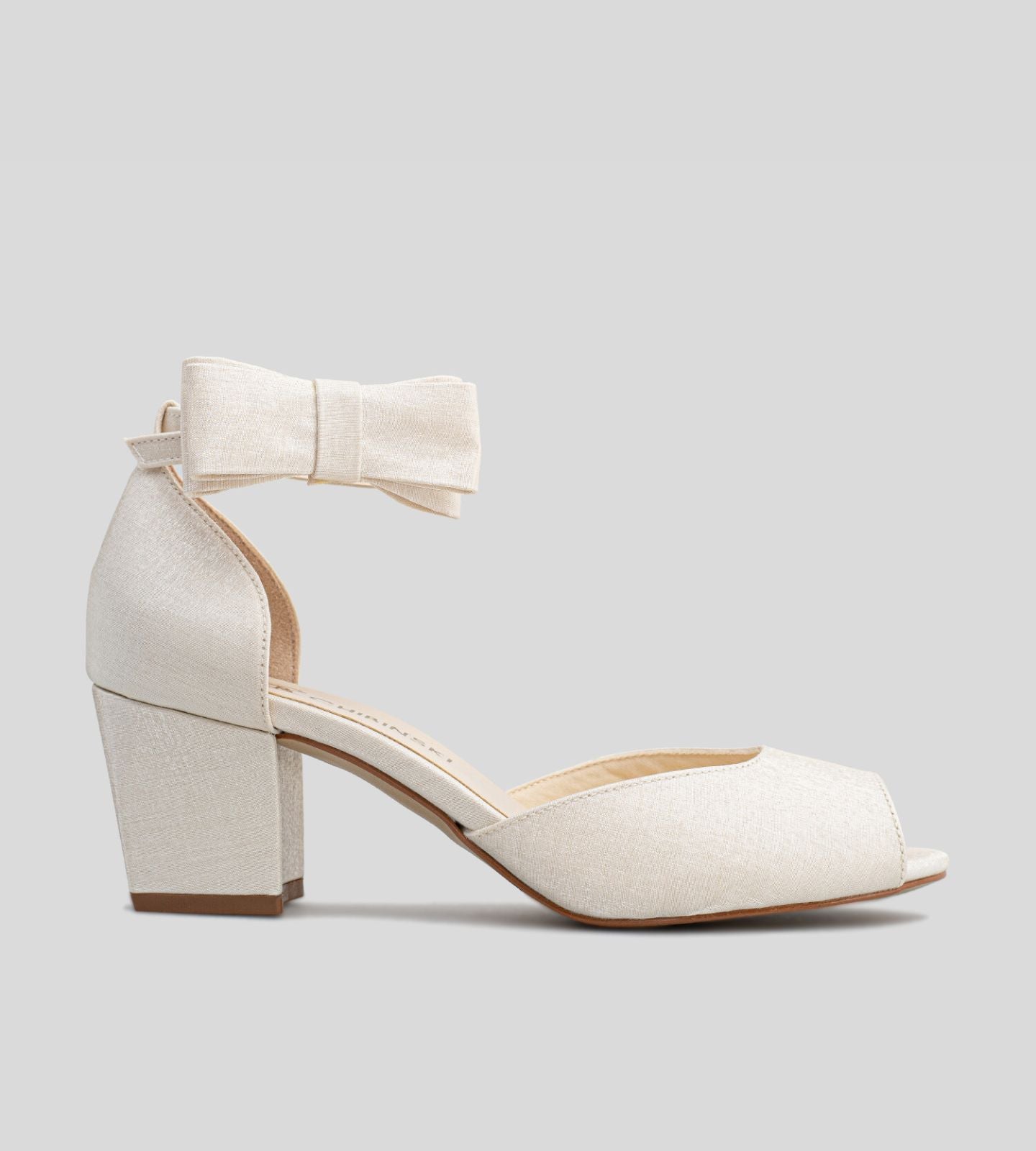 Sandália Noiva Velvet Off White com Laço Removível