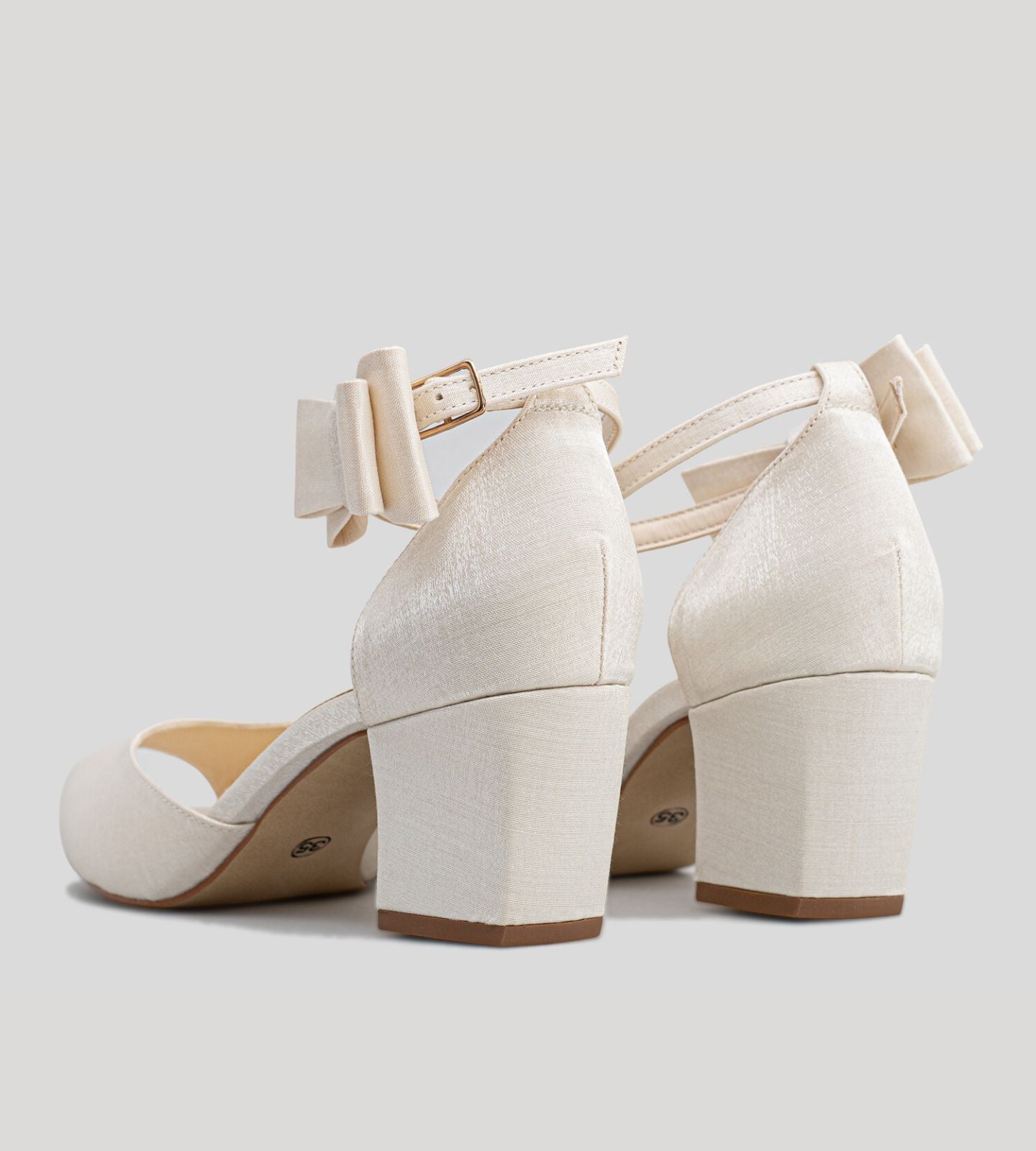 Sandália Noiva Velvet Off White com Laço Removível