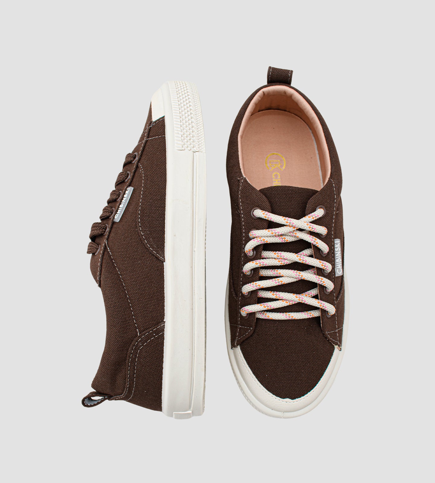 Tênis Casual Feminino Tecido Marrom