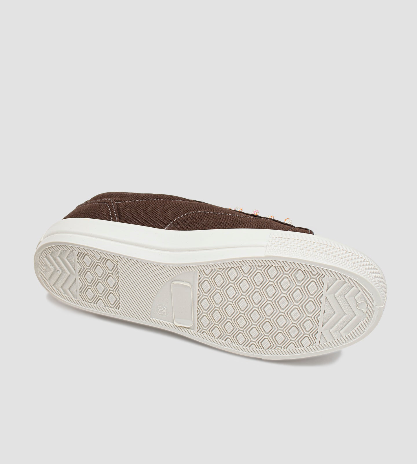 Tênis Casual Feminino Tecido Marrom