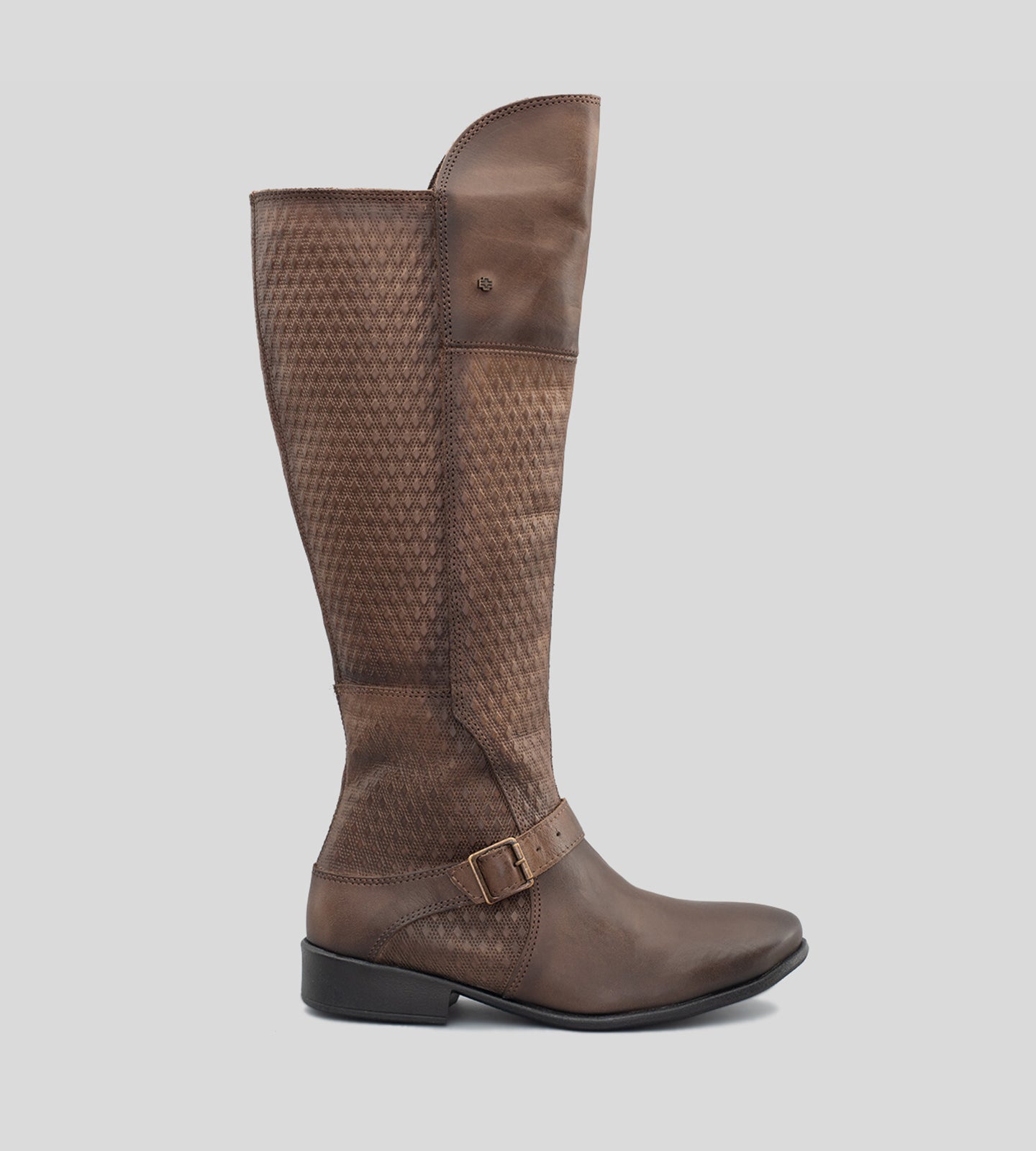 Bota Montaria Cano Alto Couro Marrom