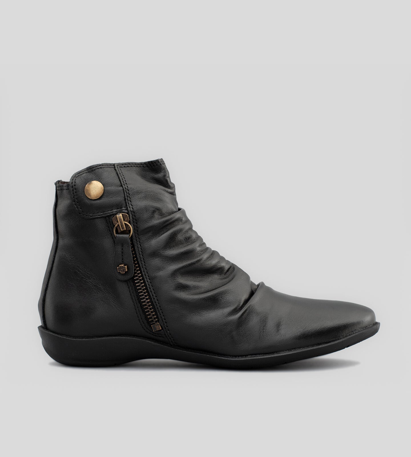 Botinha Couro Preto