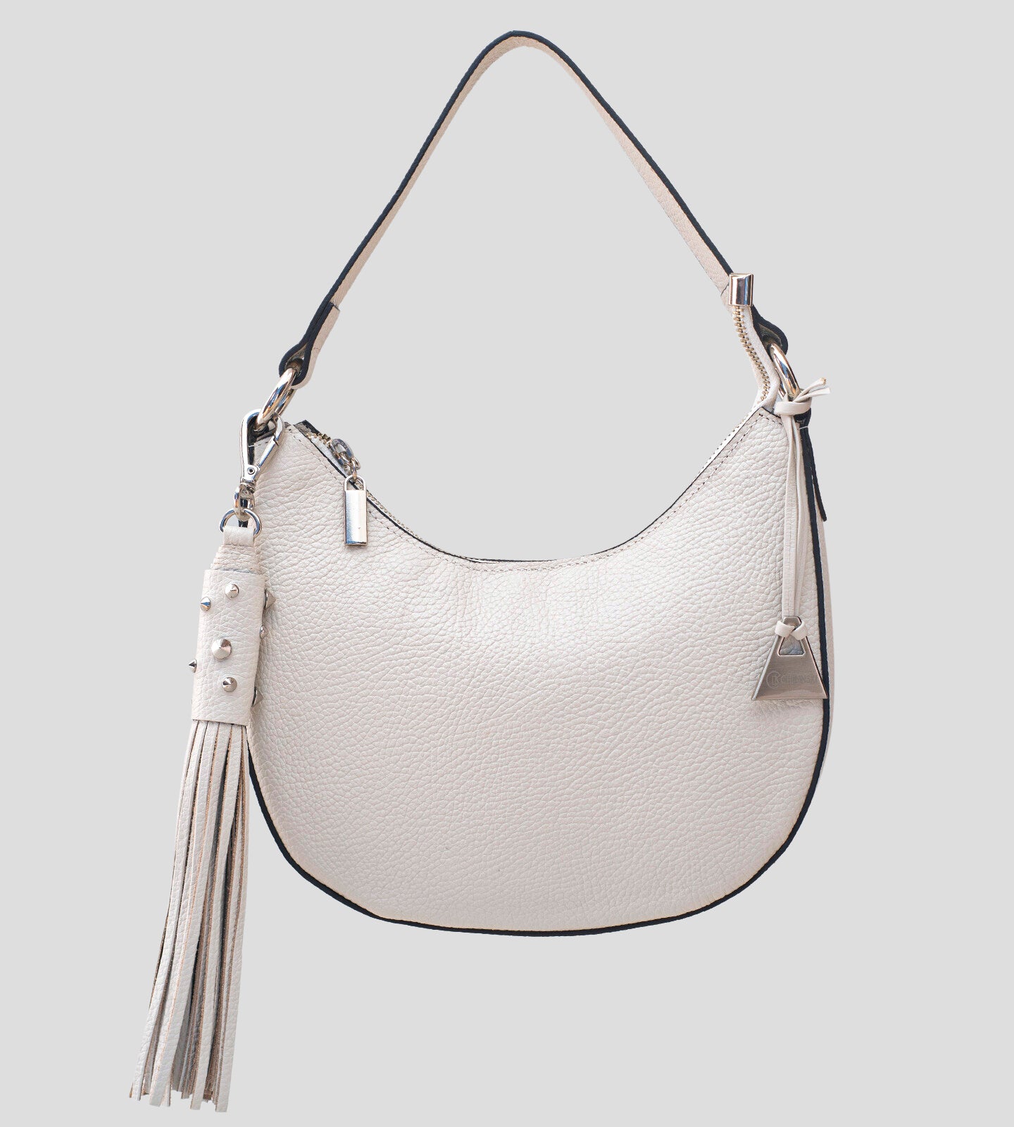 Bolsa Hobo Bag Couro Off White