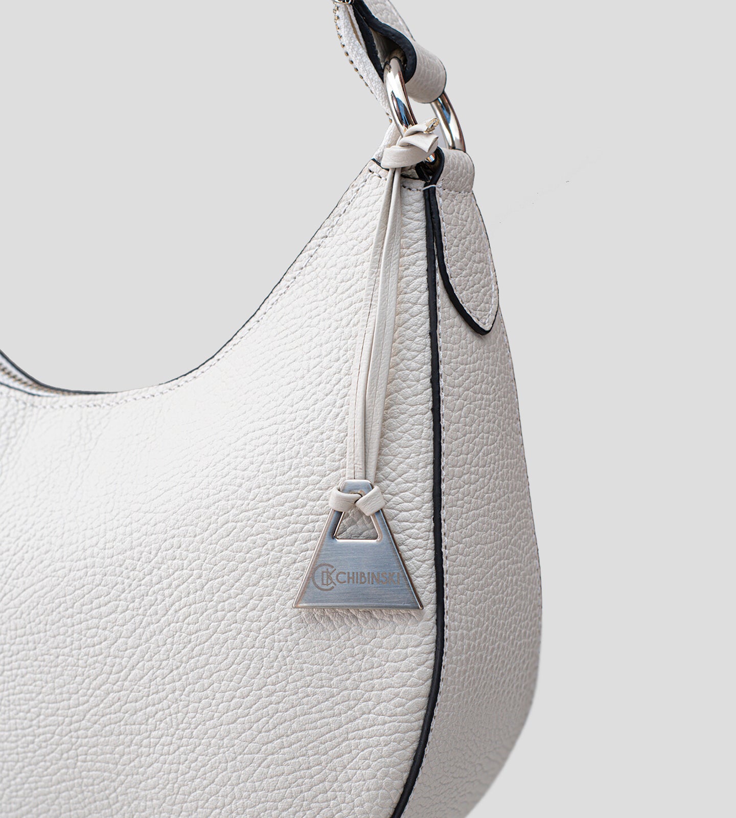 Bolsa Hobo Bag Couro Off White