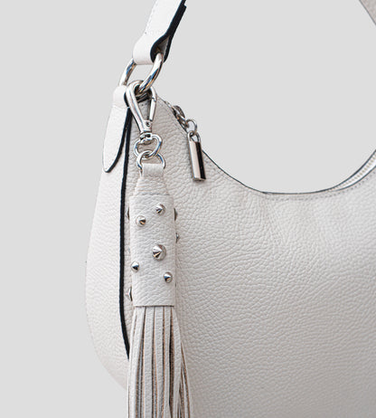 Bolsa Hobo Bag Couro Off White