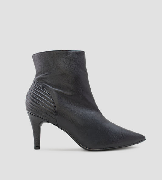 Bota Cano Médio Salto Fino Couro Preto