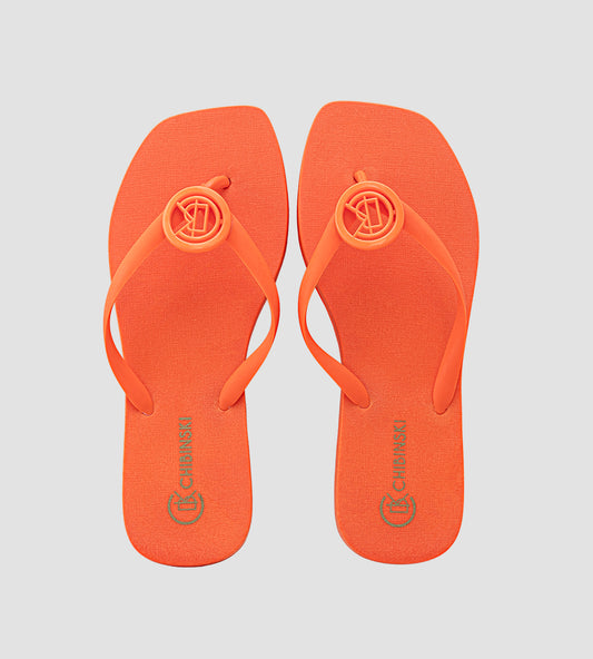 Chinelo Feminino Confortável Borracha Laranja