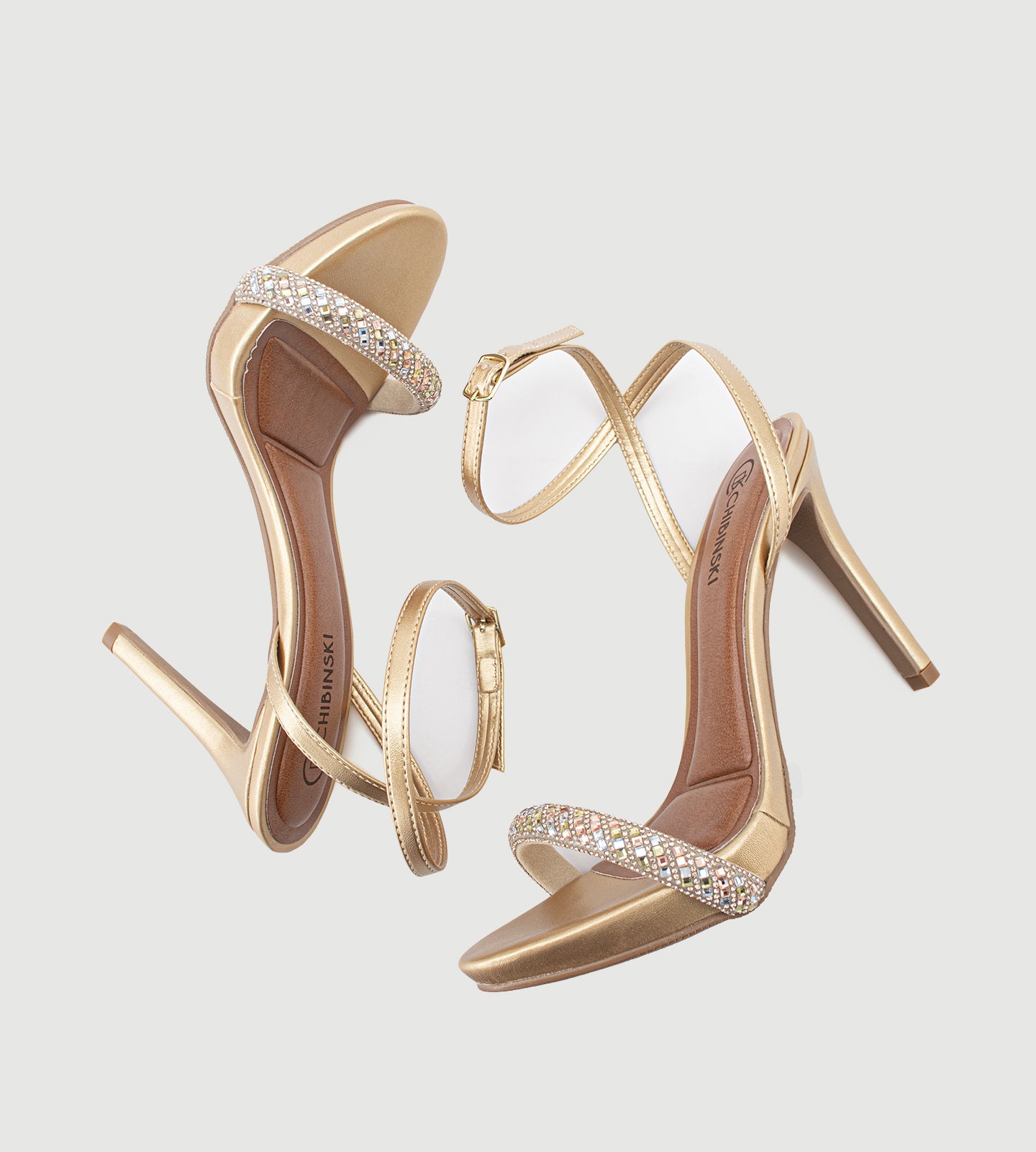 Sandália Gisele Festa Dourado Com Strass