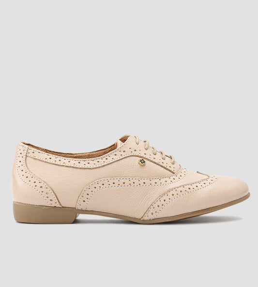 Sapato Oxford Couro Nude