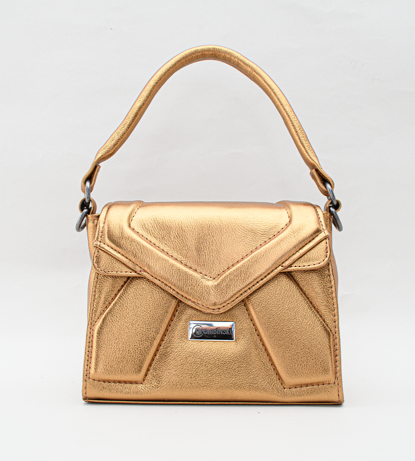 Bolsa Satchel Pequena Couro Bronze
