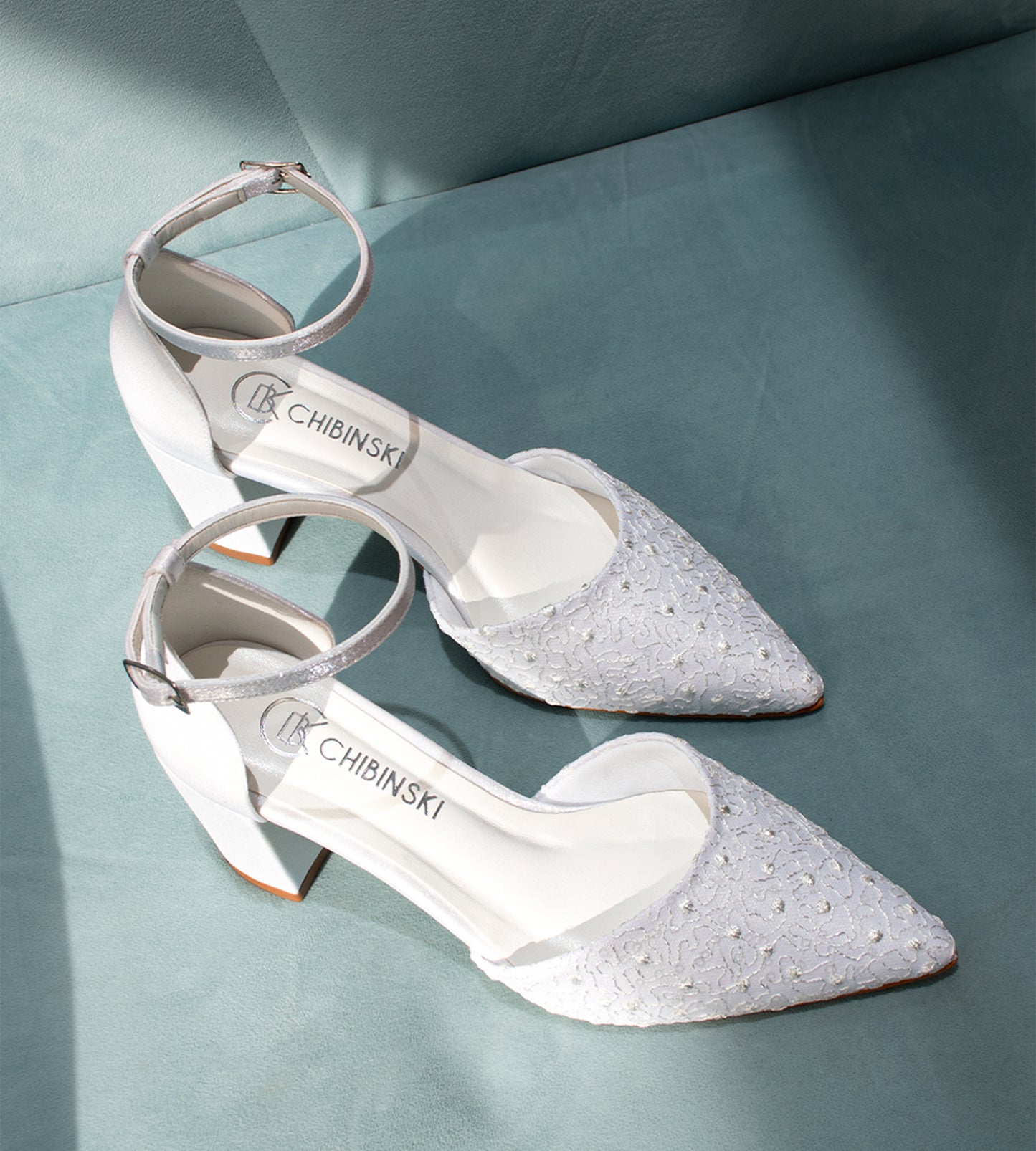 Scarpin Noiva Tecido Velvet Renda Branca
