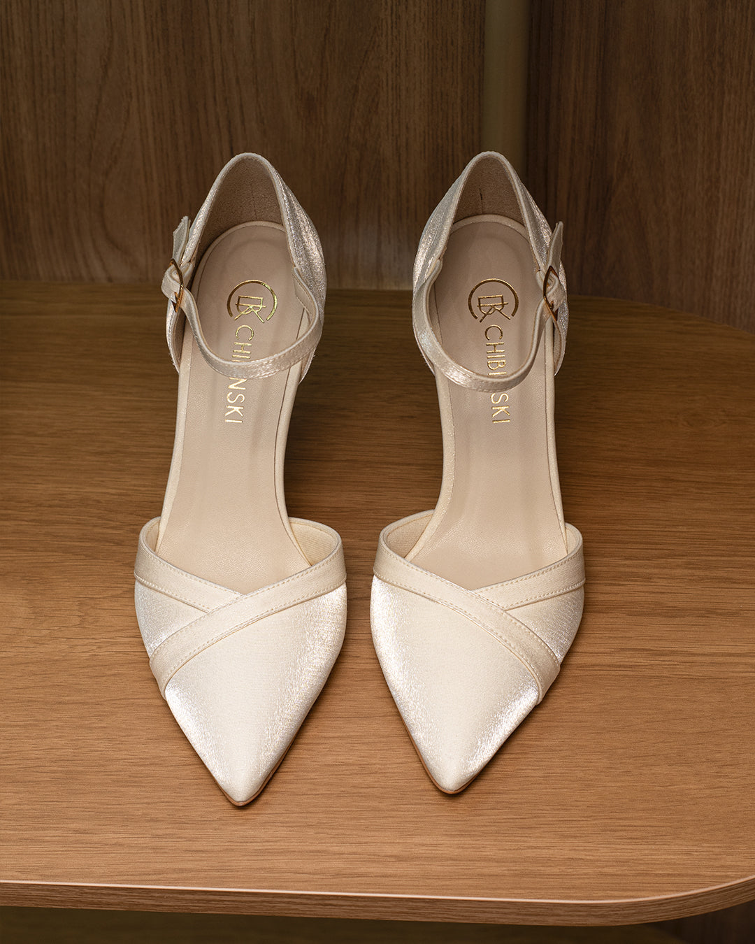 Scarpin Noiva Tecido Velvet Off White