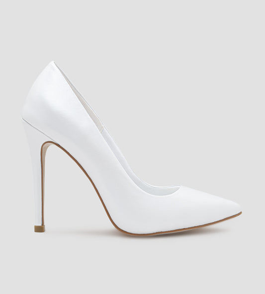 Scarpin Noiva Couro Branco Perolado