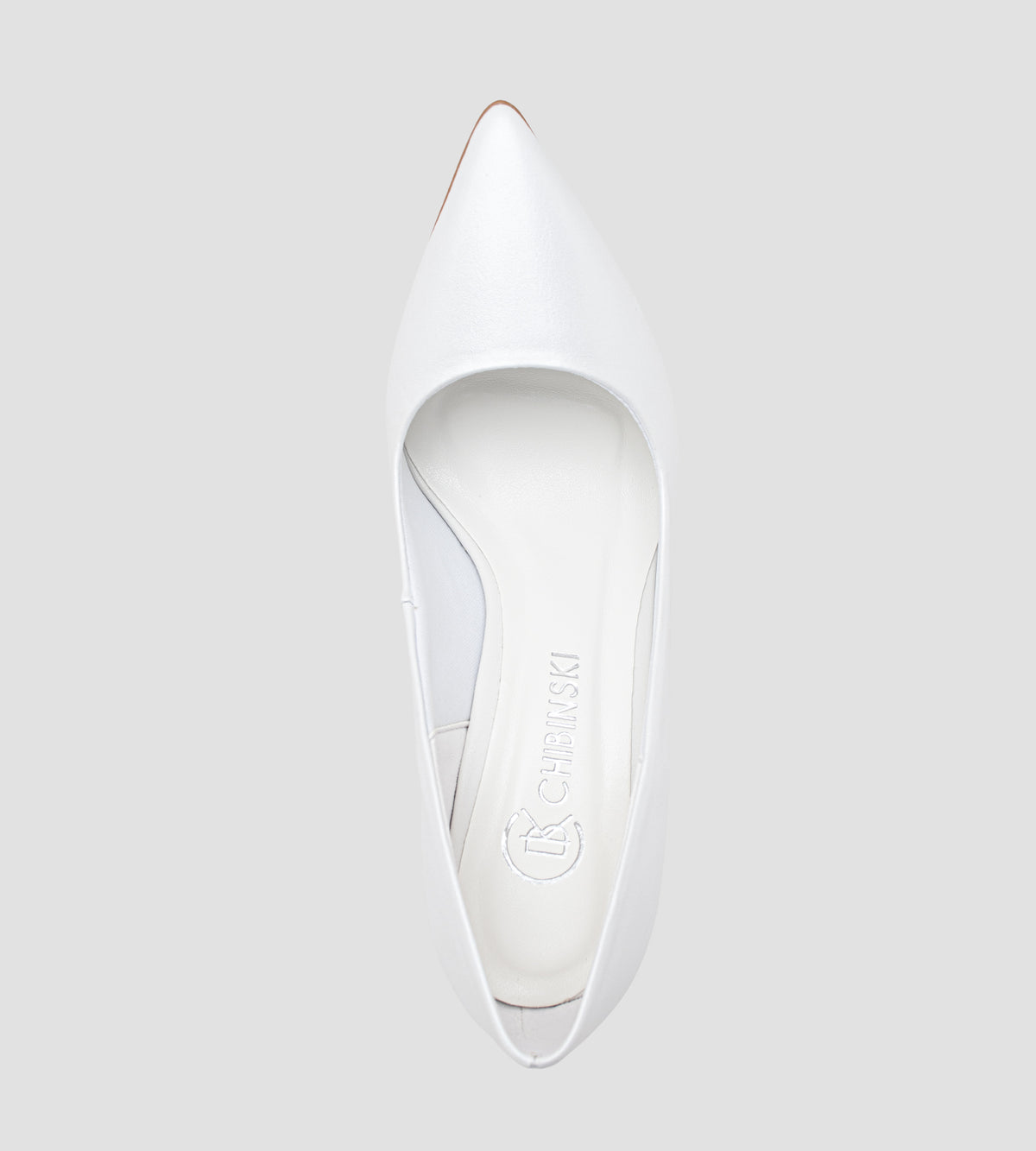 Scarpin Noiva Couro Branco Perolado