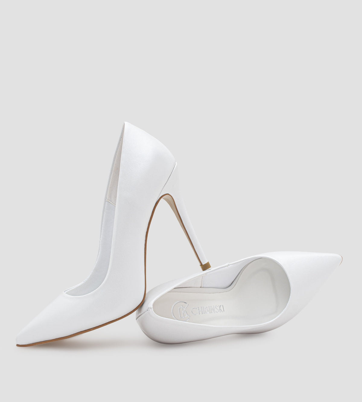 Scarpin Noiva Couro Branco Perolado