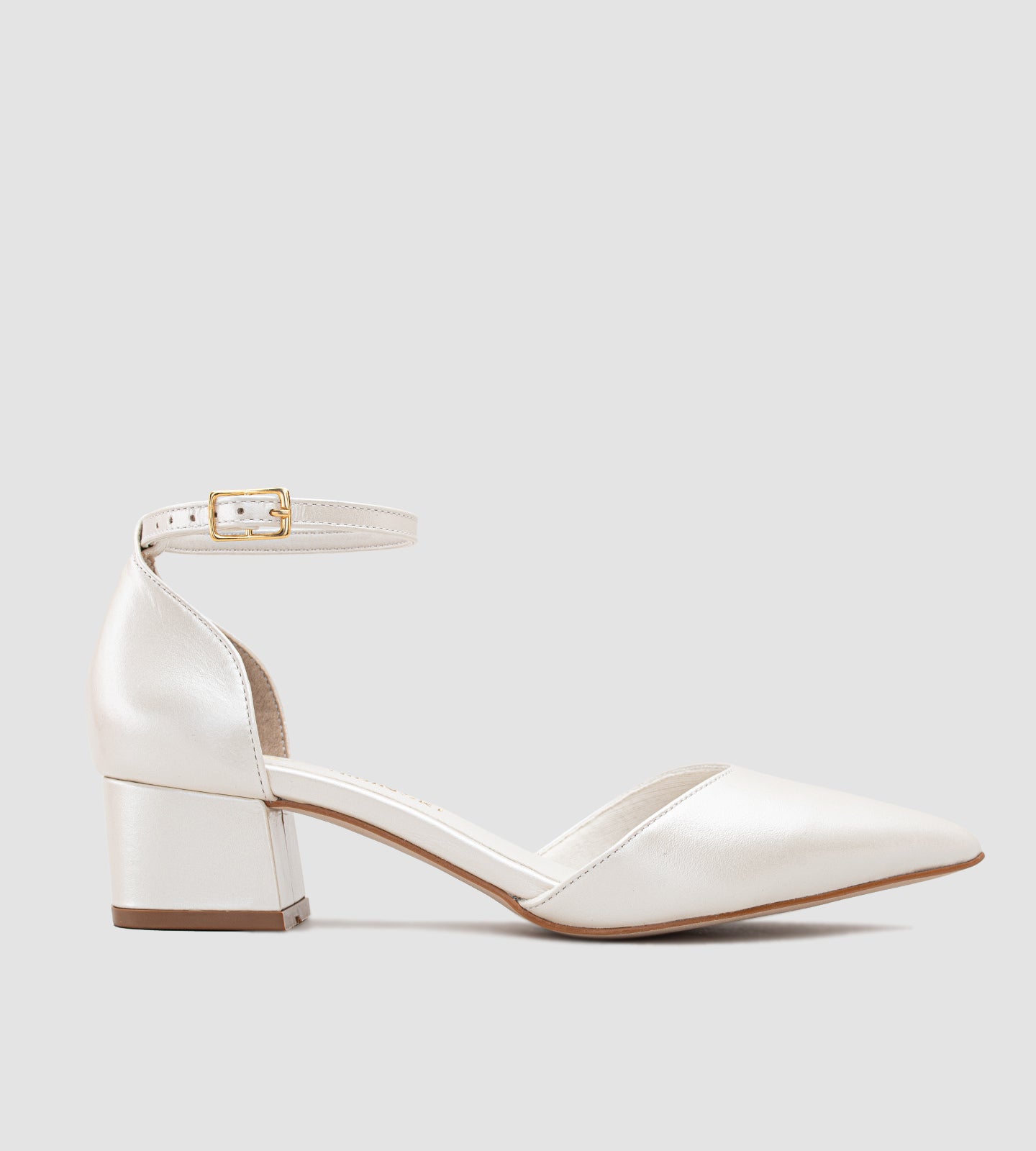 Scarpin Noiva Couro Perolado Off White