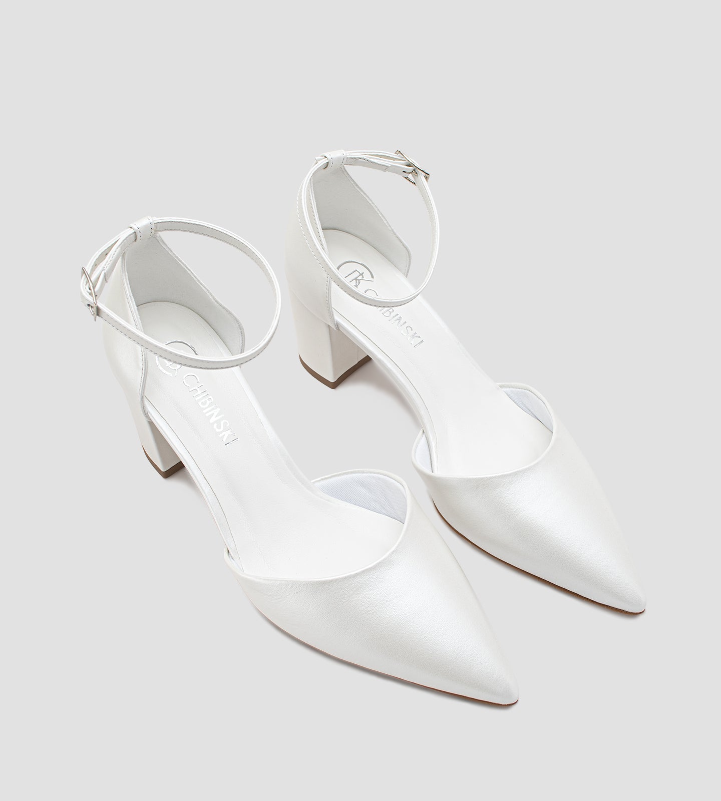 Scarpin Noiva Couro Branco Perolado