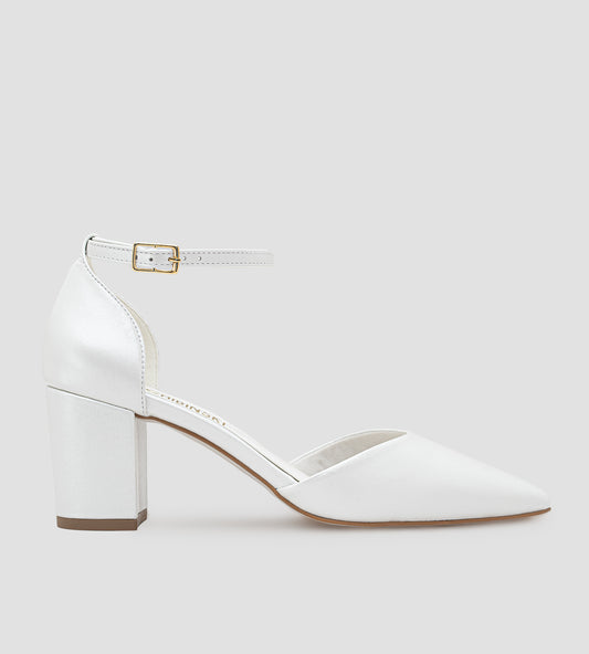 Scarpin Noiva Couro Perolado Off White