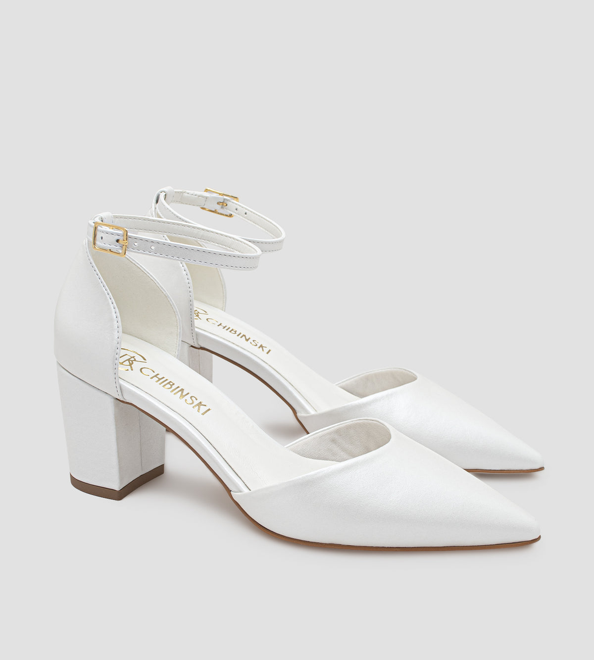 Scarpin Noiva Couro Perolado Off White