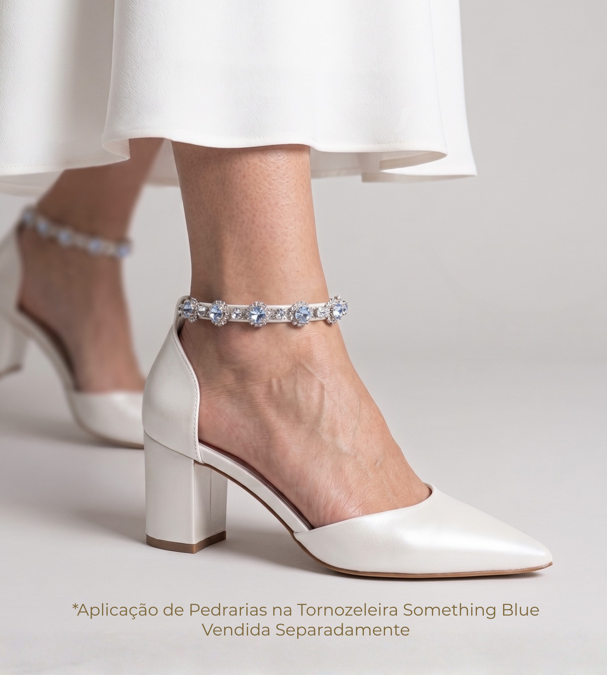 Scarpin Noiva Couro Perolado Off White