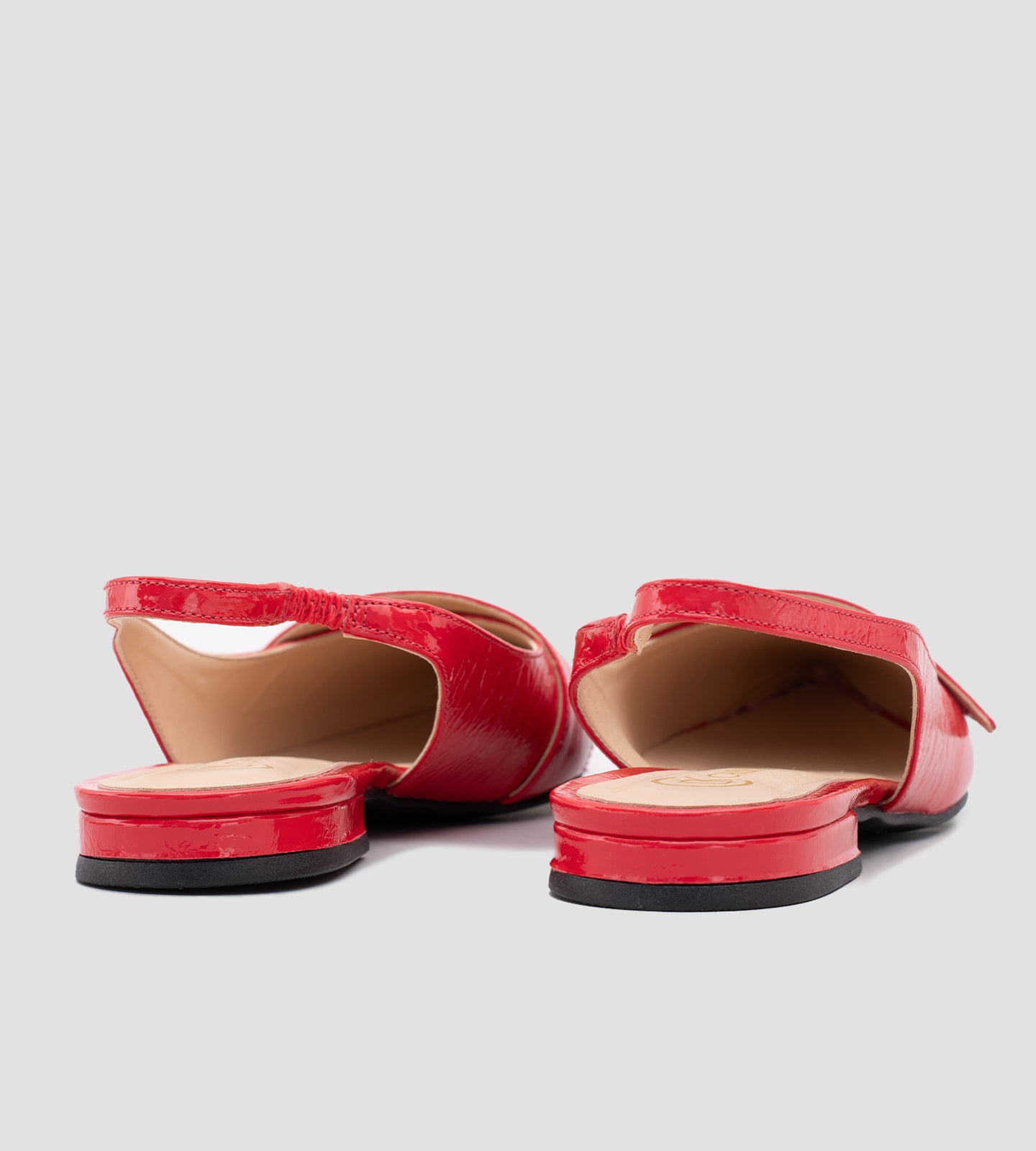 Sapatilha Slingback Couro Envernizado Vermelho