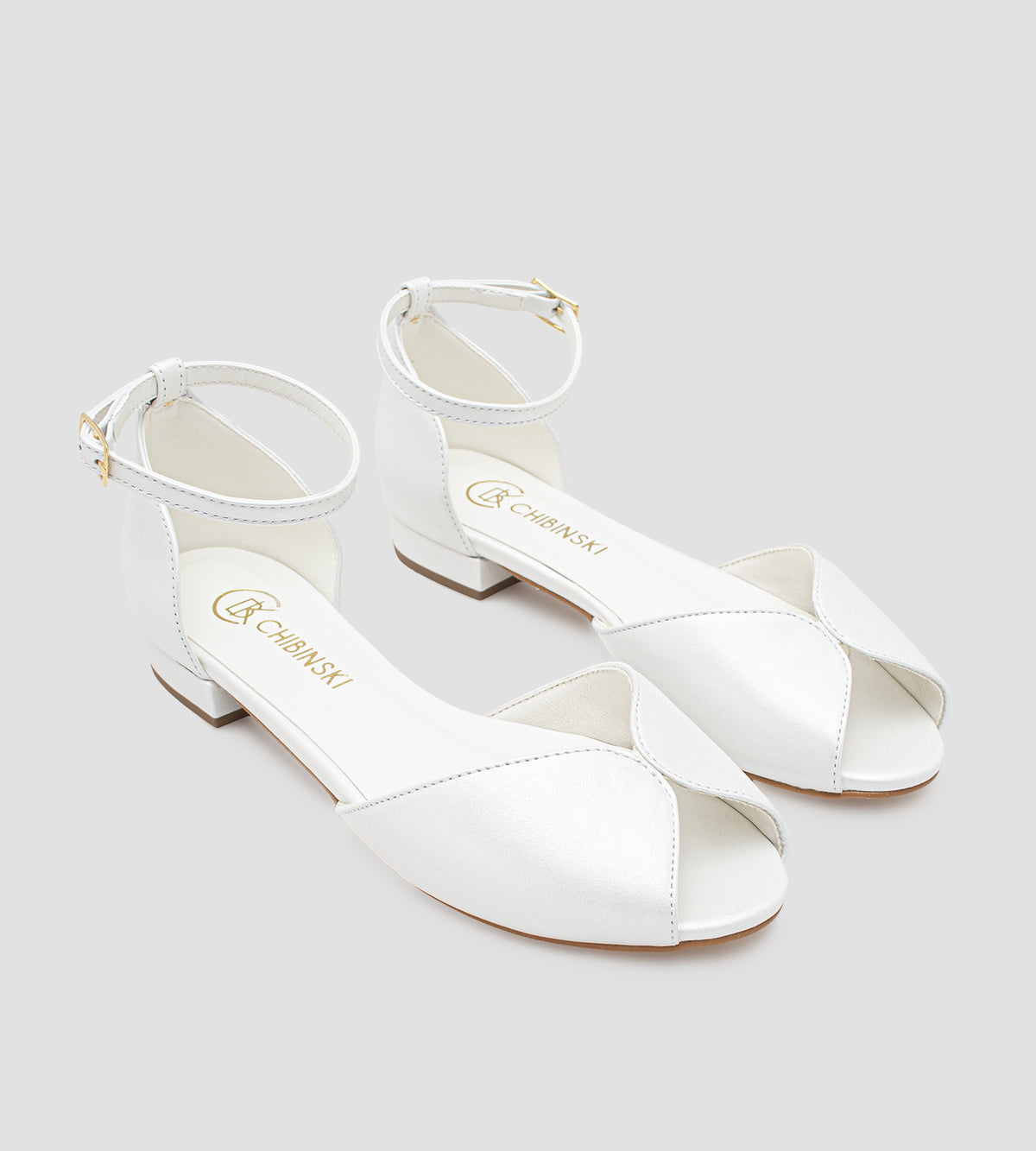 Sandália Noiva Couro Perolado Off White (nova tonalidade)