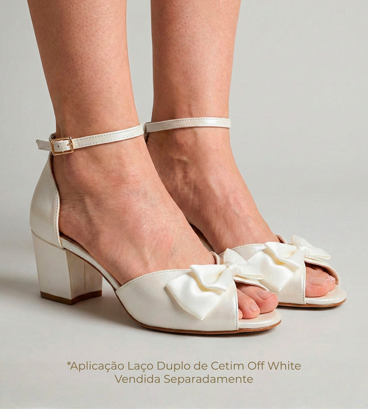 Sandália Noiva Couro Perolado Off White