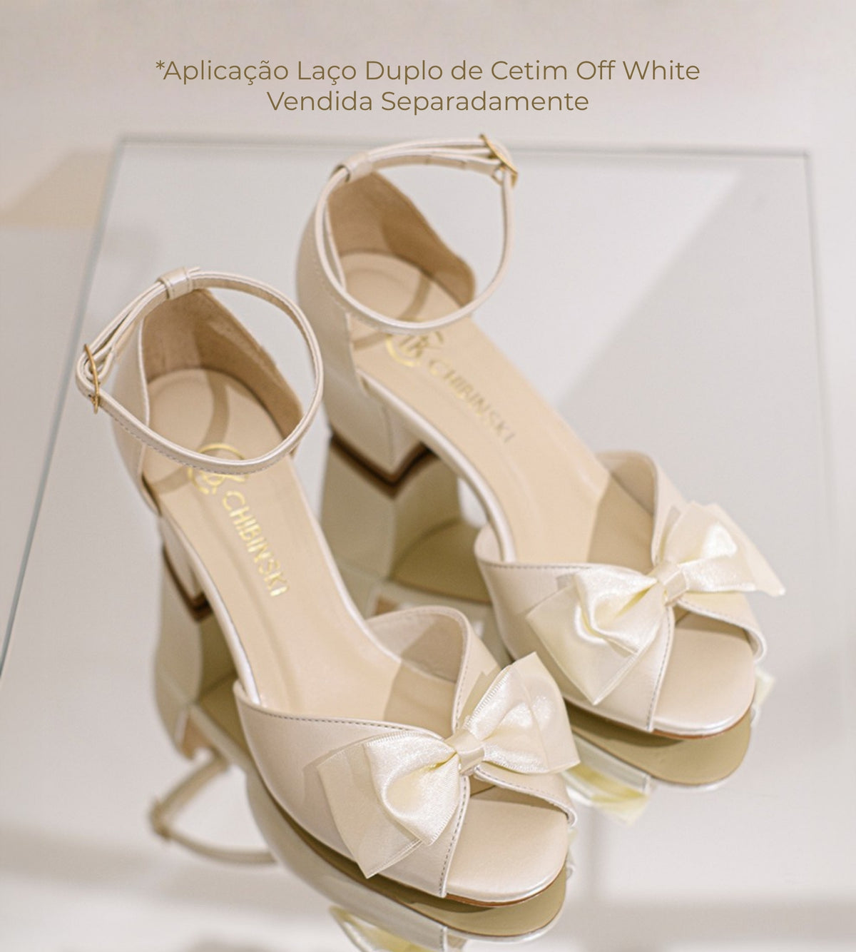 Sandália Noiva Couro Perolado Off White