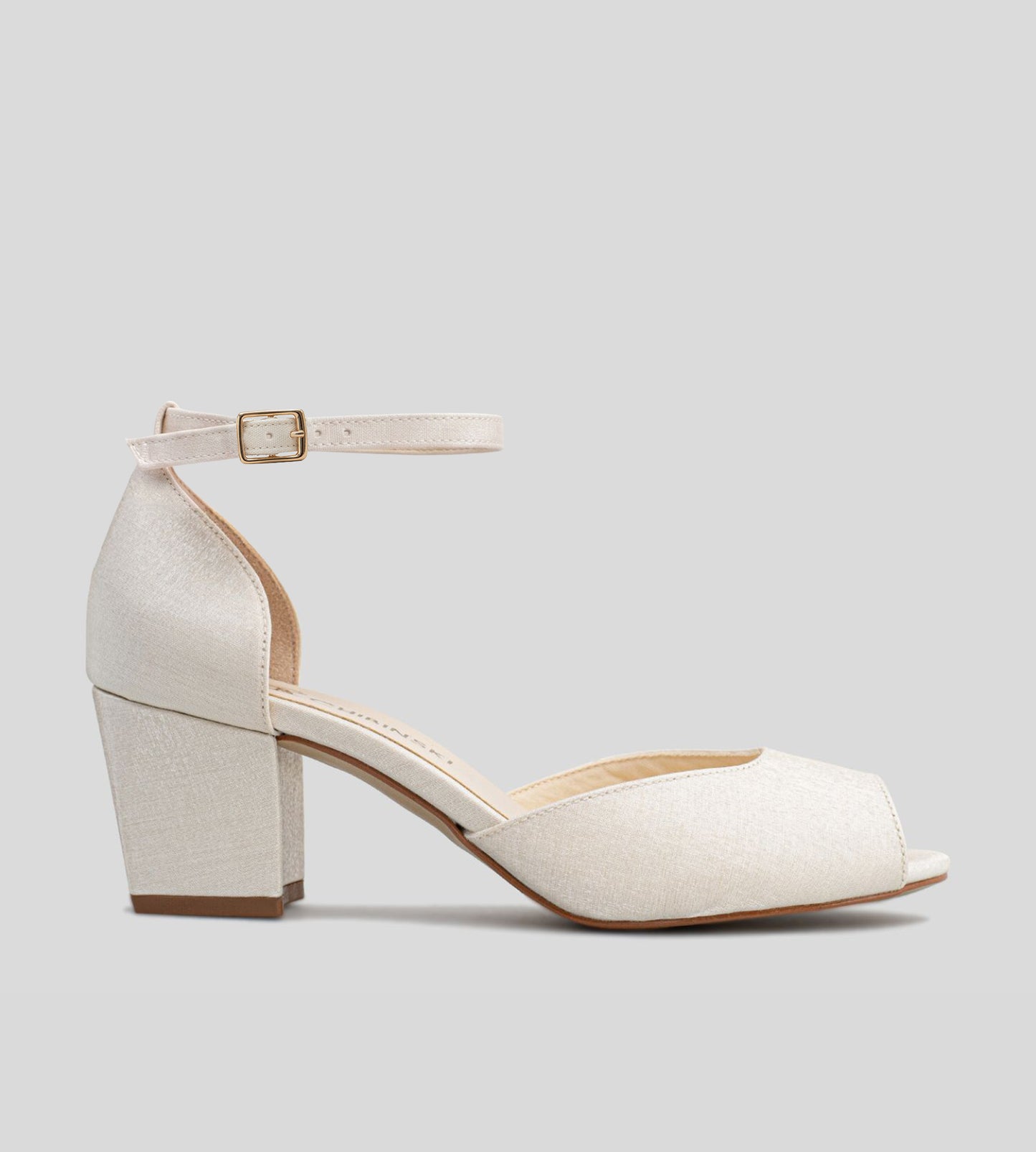 Sandália Noiva Velvet Off White com Laço Removível